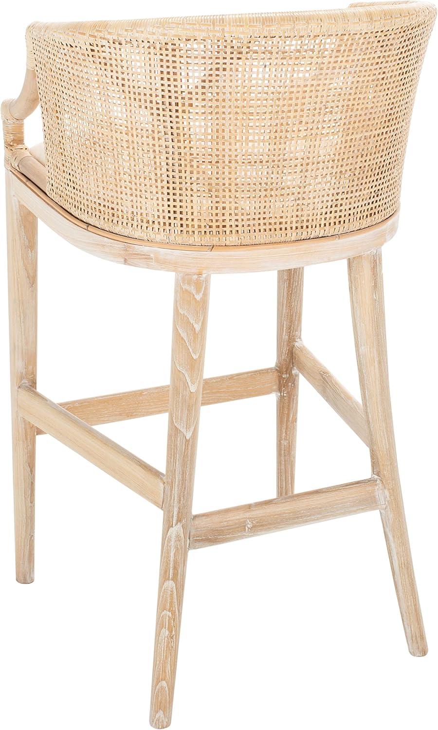 image:imageSafavieh Home Collection Brando Brown 28inch Bar StoolNaturalWhite Washed