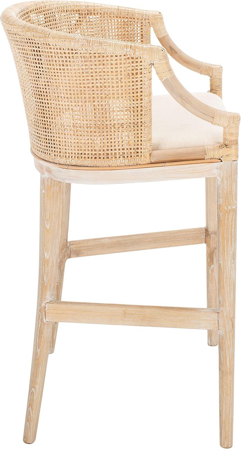 image:imageSafavieh Home Collection Brando Brown 28inch Bar StoolNaturalWhite Washed