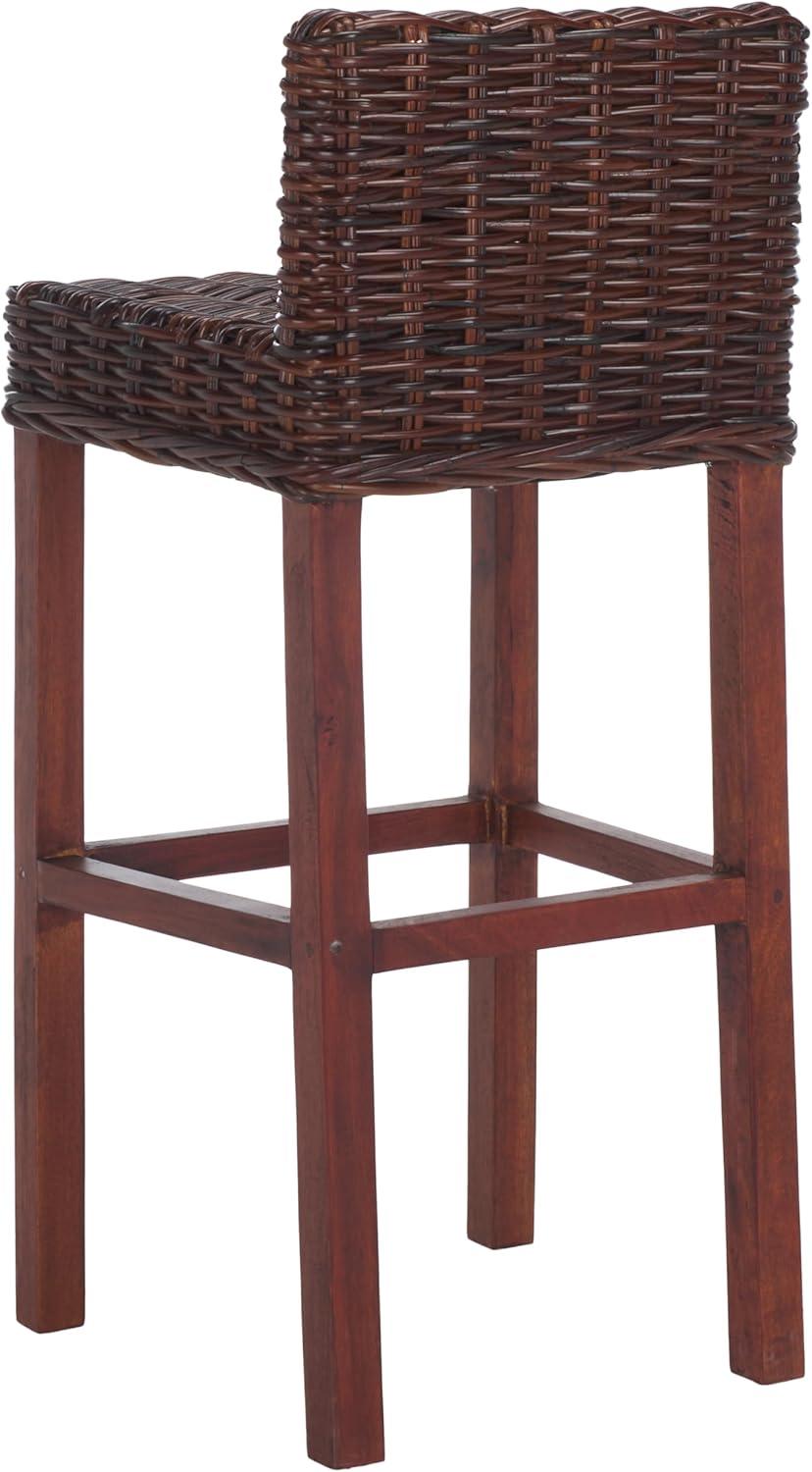 image:imageSafavieh Home Collection Cypress Cappuccino Wicker 30inch Bar StoolCrocus