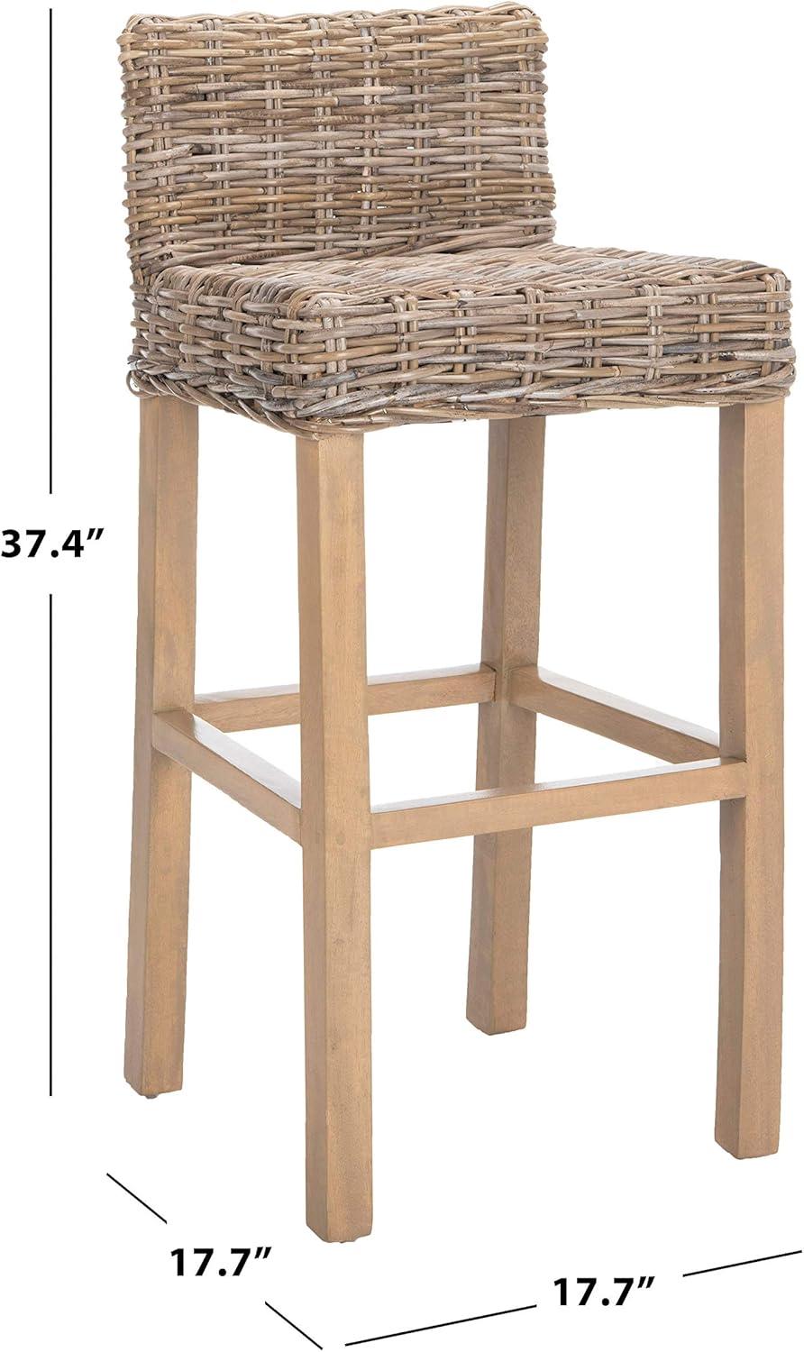 image:imageSafavieh Home Collection Cypress Cappuccino Wicker 30inch Bar Stoolbeige
