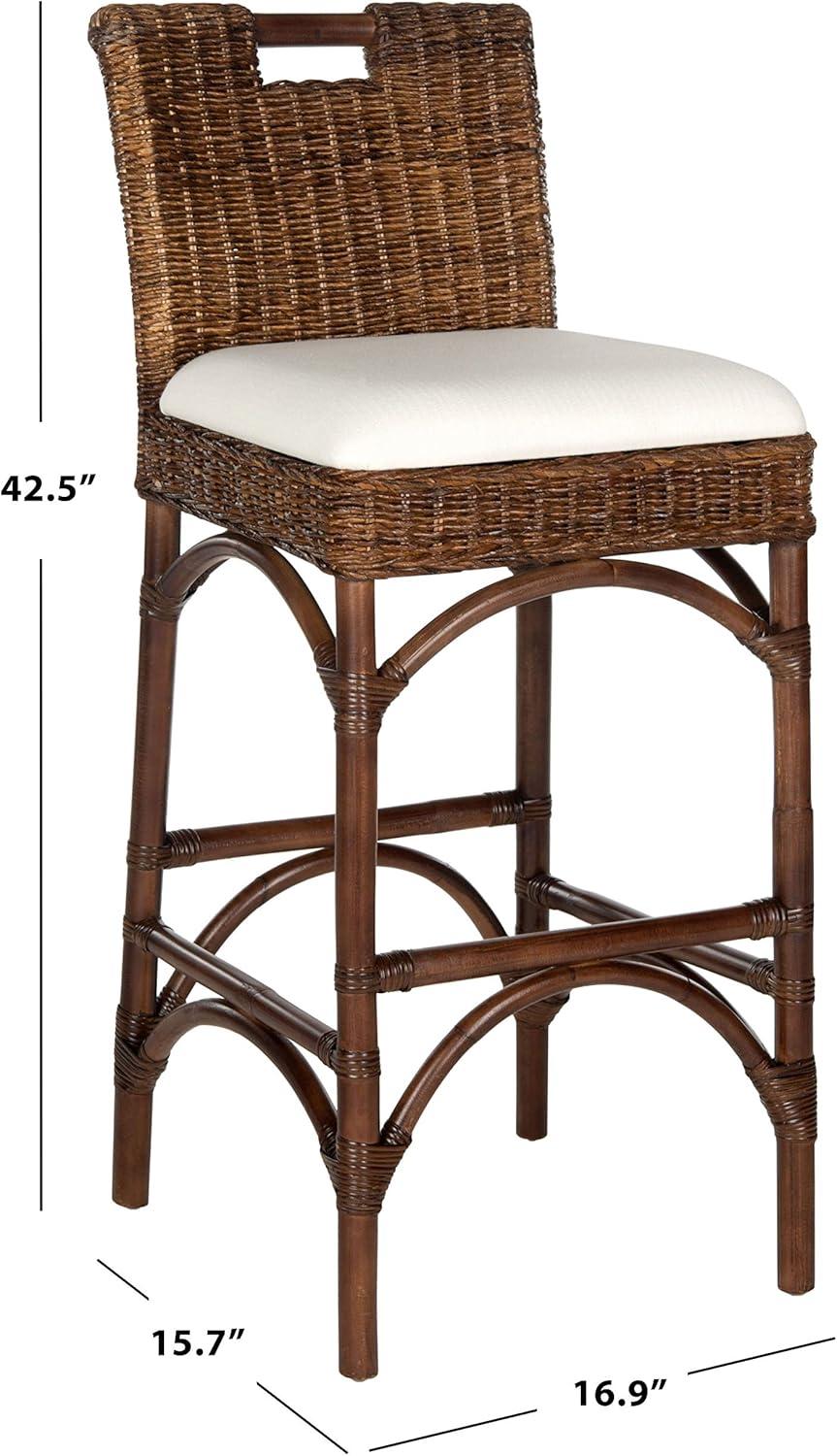 image:imageSafavieh Home Collection Fremont Natural BarstoolWhiteBrown