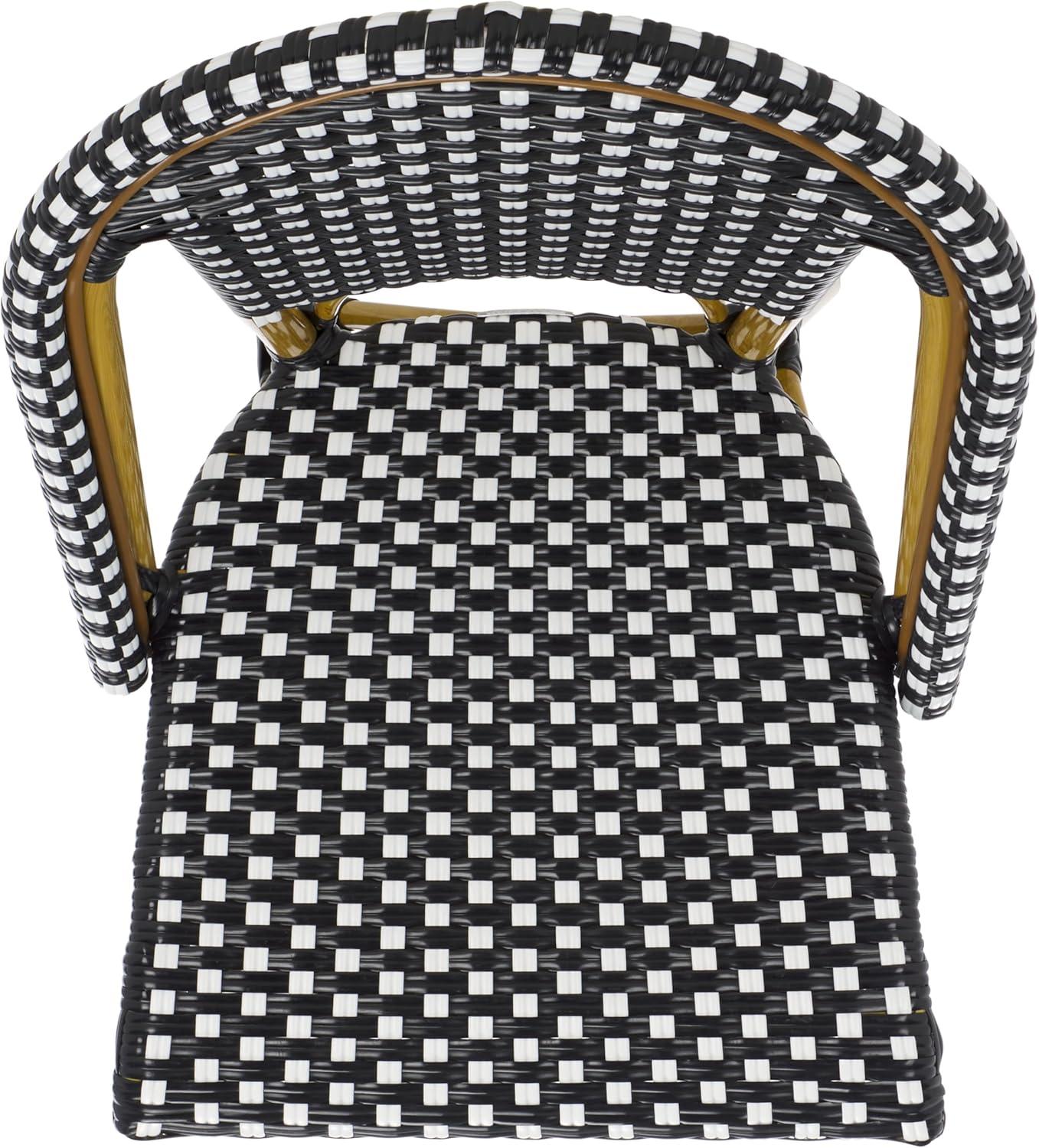 image:imageSafavieh Home Collection Hooper IndoorOutdoor Stacking Side Chairs Black White Light Brown Set of 2Black White