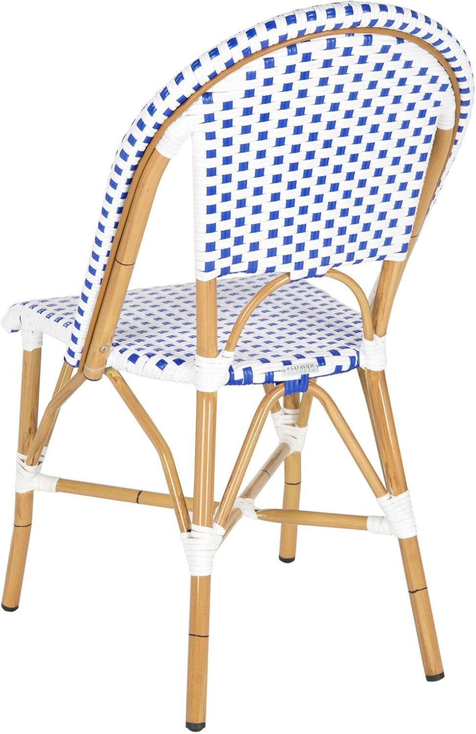 image:imageSafavieh Home Collection Hooper IndoorOutdoor Stacking Side Chairs Black White Light Brown Set of 2Blue White