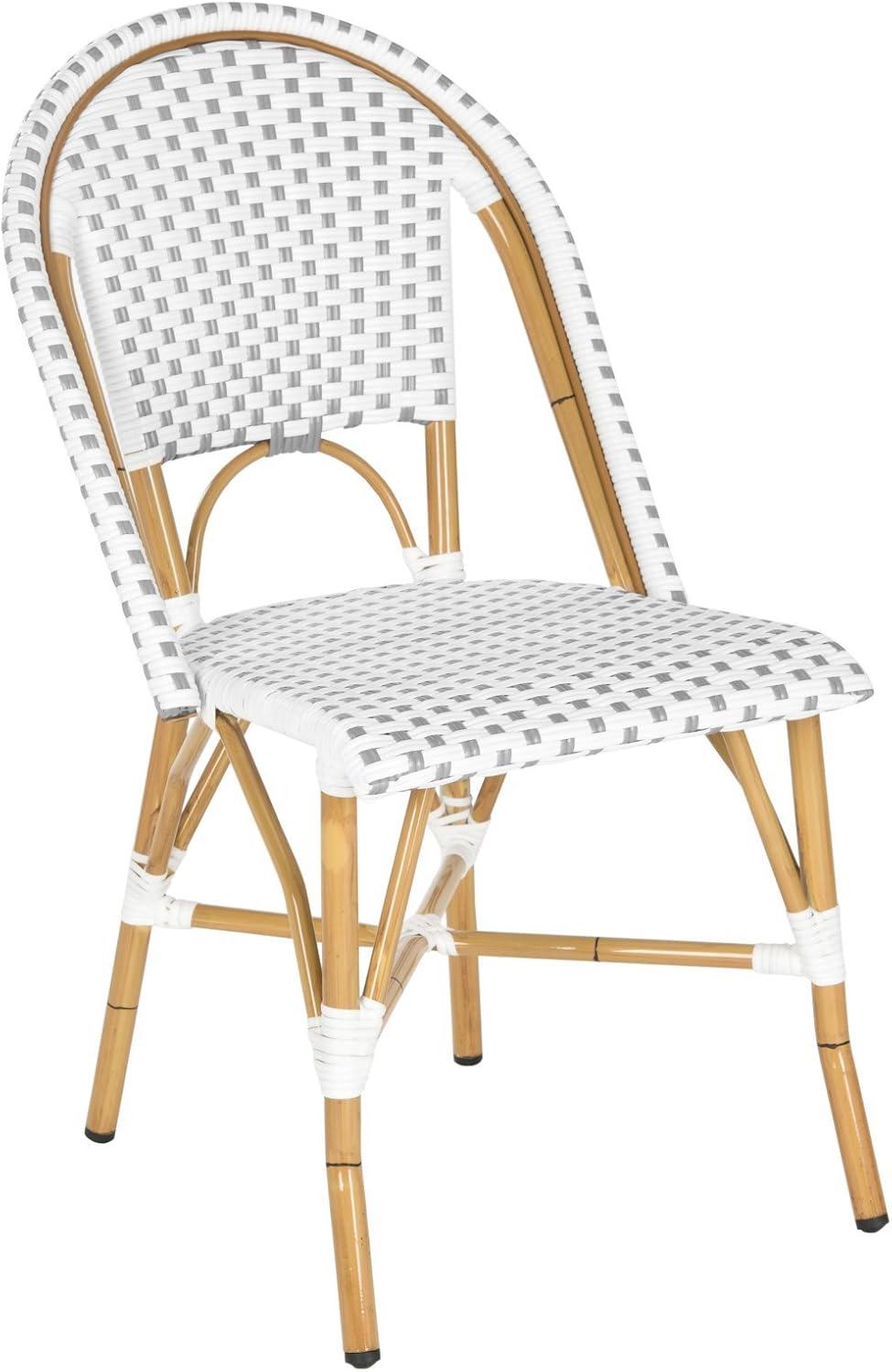 image:imageSafavieh Home Collection Hooper IndoorOutdoor Stacking Side Chairs Black White Light Brown Set of 2Blue White