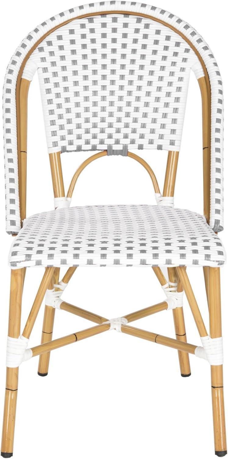 image:imageSafavieh Home Collection Hooper IndoorOutdoor Stacking Side Chairs Black White Light Brown Set of 2Blue White