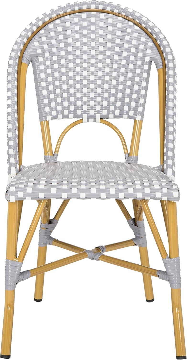 image:imageSafavieh Home Collection Hooper IndoorOutdoor Stacking Side Chairs Black White Light Brown Set of 2Grey White