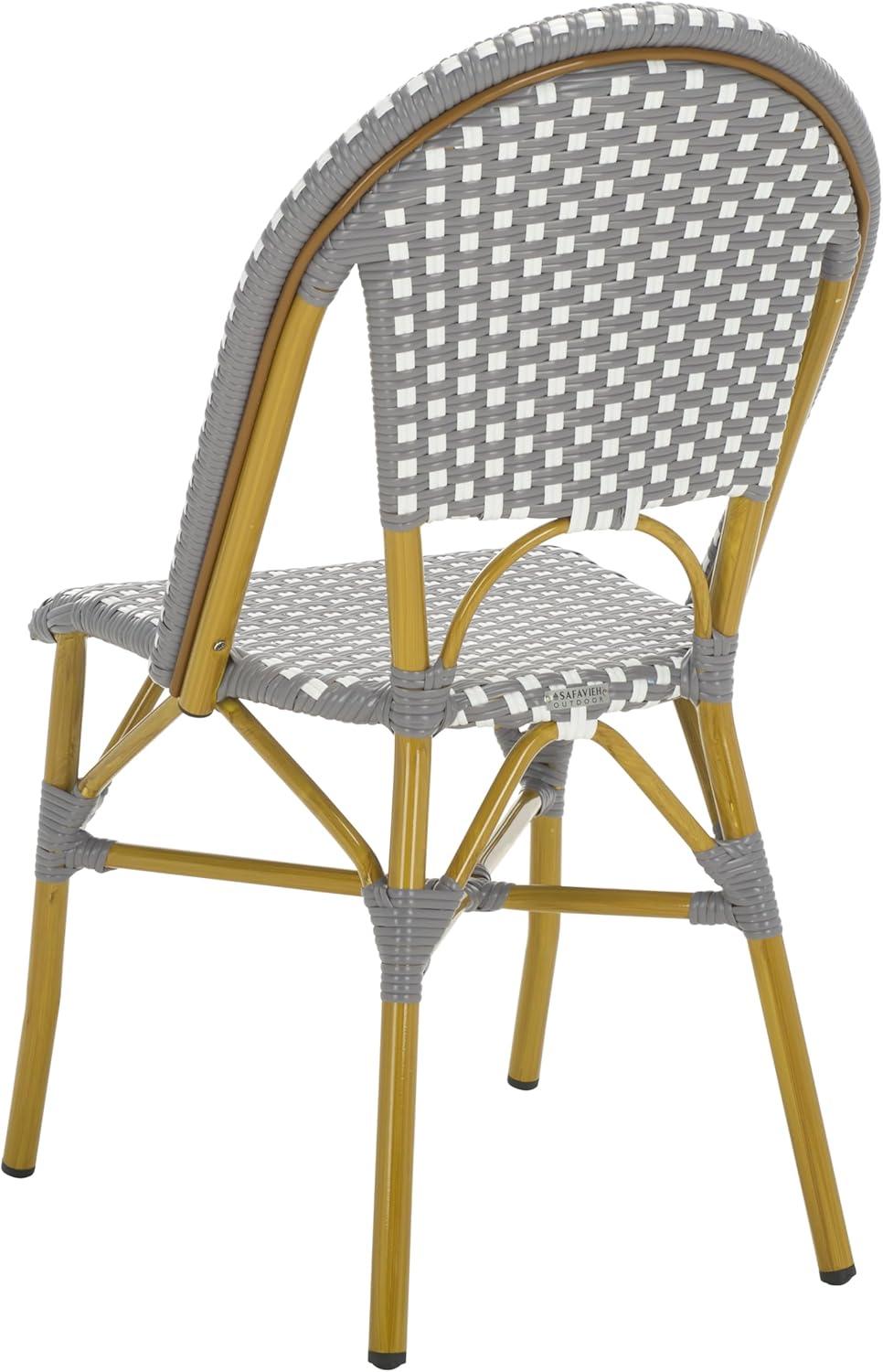 image:imageSafavieh Home Collection Hooper IndoorOutdoor Stacking Side Chairs Black White Light Brown Set of 2Grey White