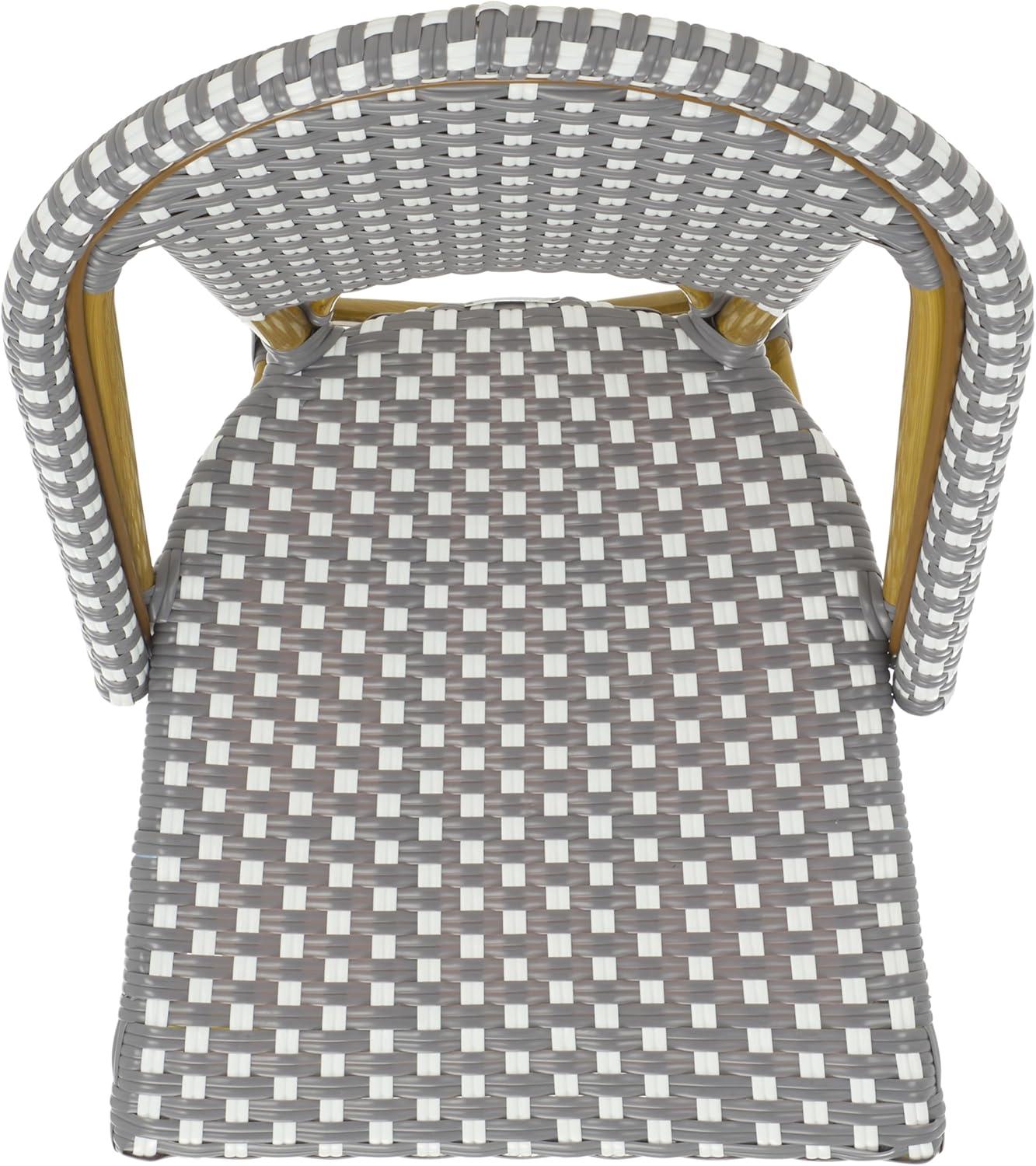 image:imageSafavieh Home Collection Hooper IndoorOutdoor Stacking Side Chairs Black White Light Brown Set of 2Grey White