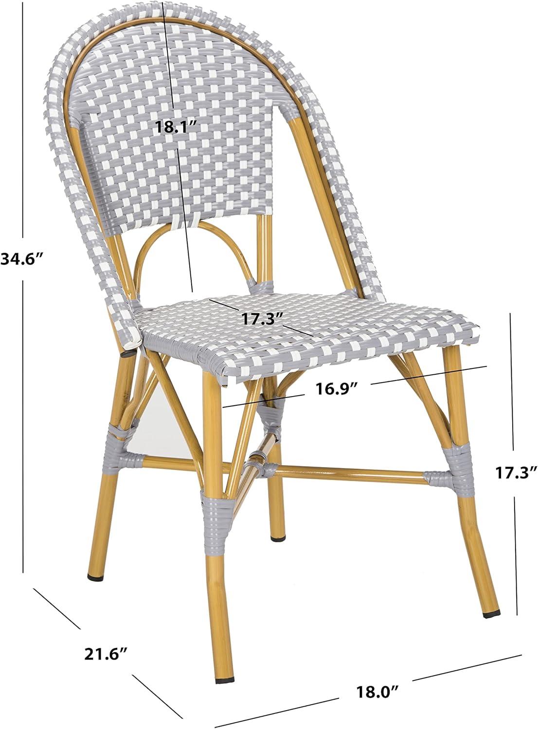 image:imageSafavieh Home Collection Hooper IndoorOutdoor Stacking Side Chairs Black White Light Brown Set of 2Grey White
