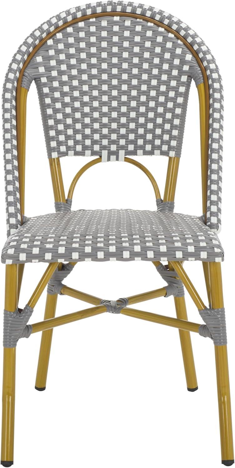 image:imageSafavieh Home Collection Hooper IndoorOutdoor Stacking Side Chairs Black White Light Brown Set of 2Grey White