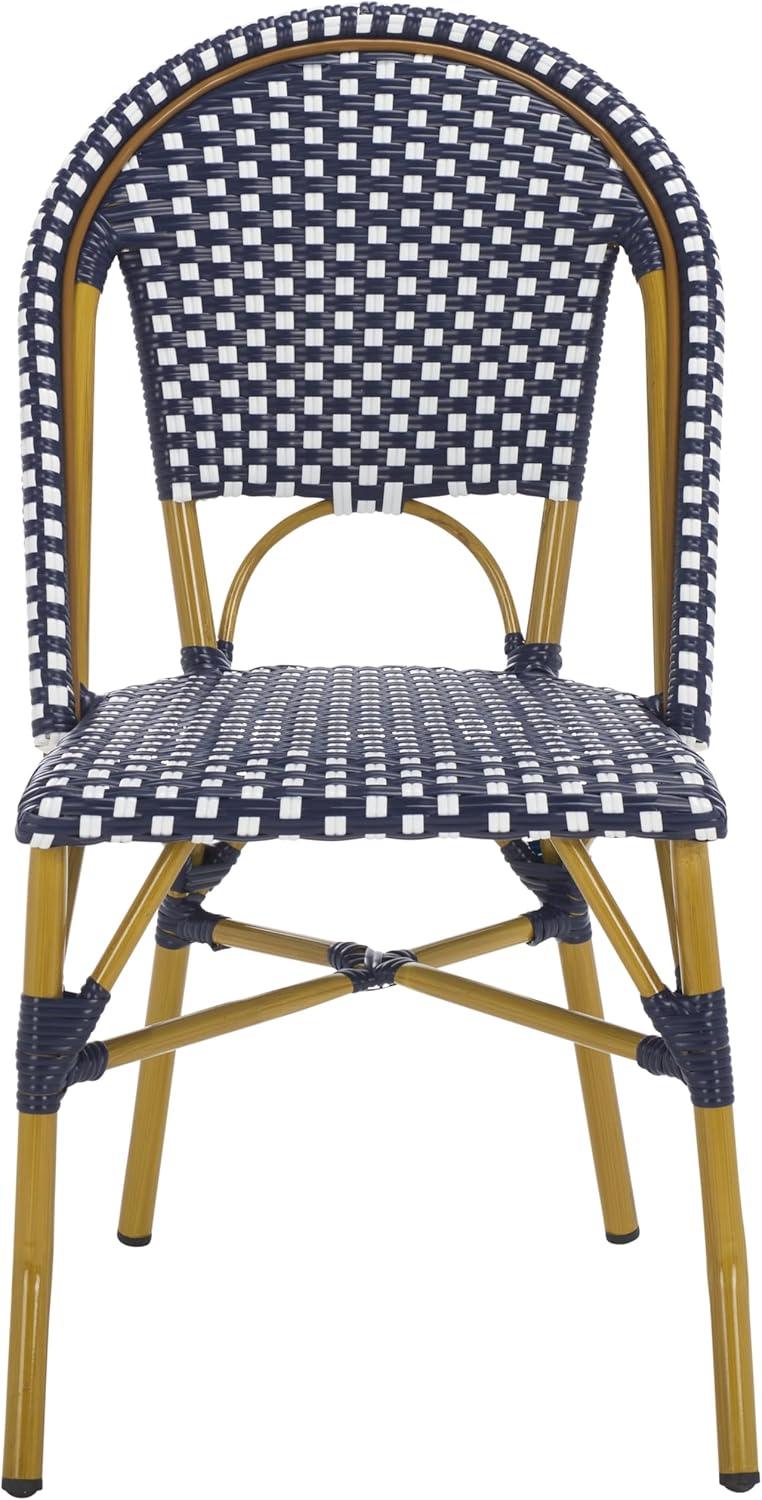 image:imageSafavieh Home Collection Hooper IndoorOutdoor Stacking Side Chairs Black White Light Brown Set of 2Navy White