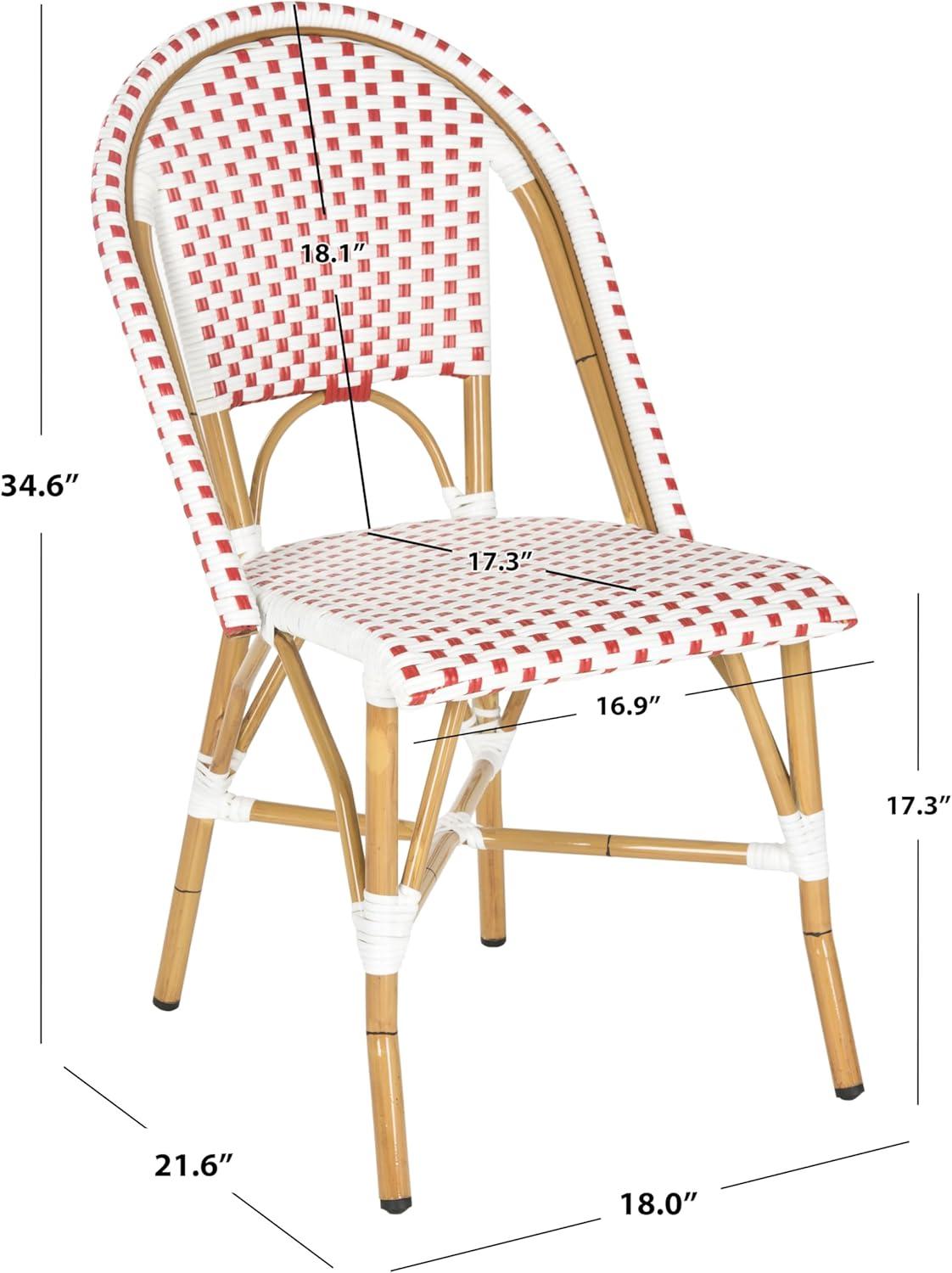 image:imageSafavieh Home Collection Hooper IndoorOutdoor Stacking Side Chairs Black White Light Brown Set of 2Red White