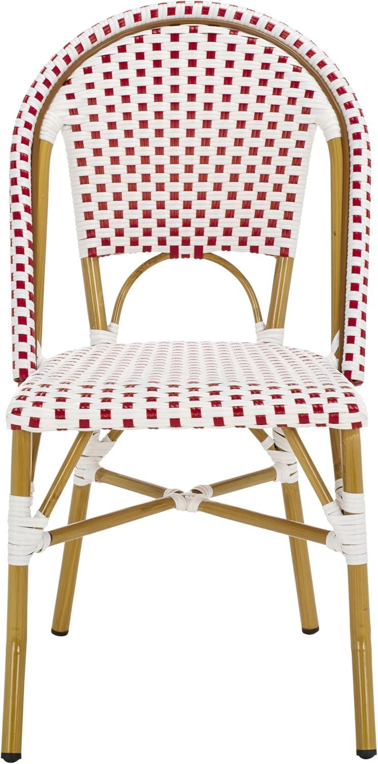 image:imageSafavieh Home Collection Hooper IndoorOutdoor Stacking Side Chairs Black White Light Brown Set of 2Red White