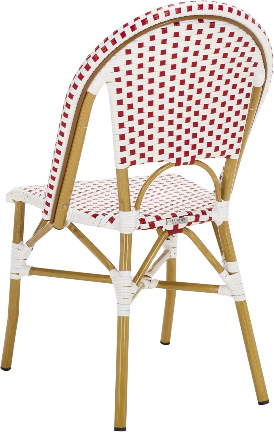 image:imageSafavieh Home Collection Hooper IndoorOutdoor Stacking Side Chairs Black White Light Brown Set of 2Red White