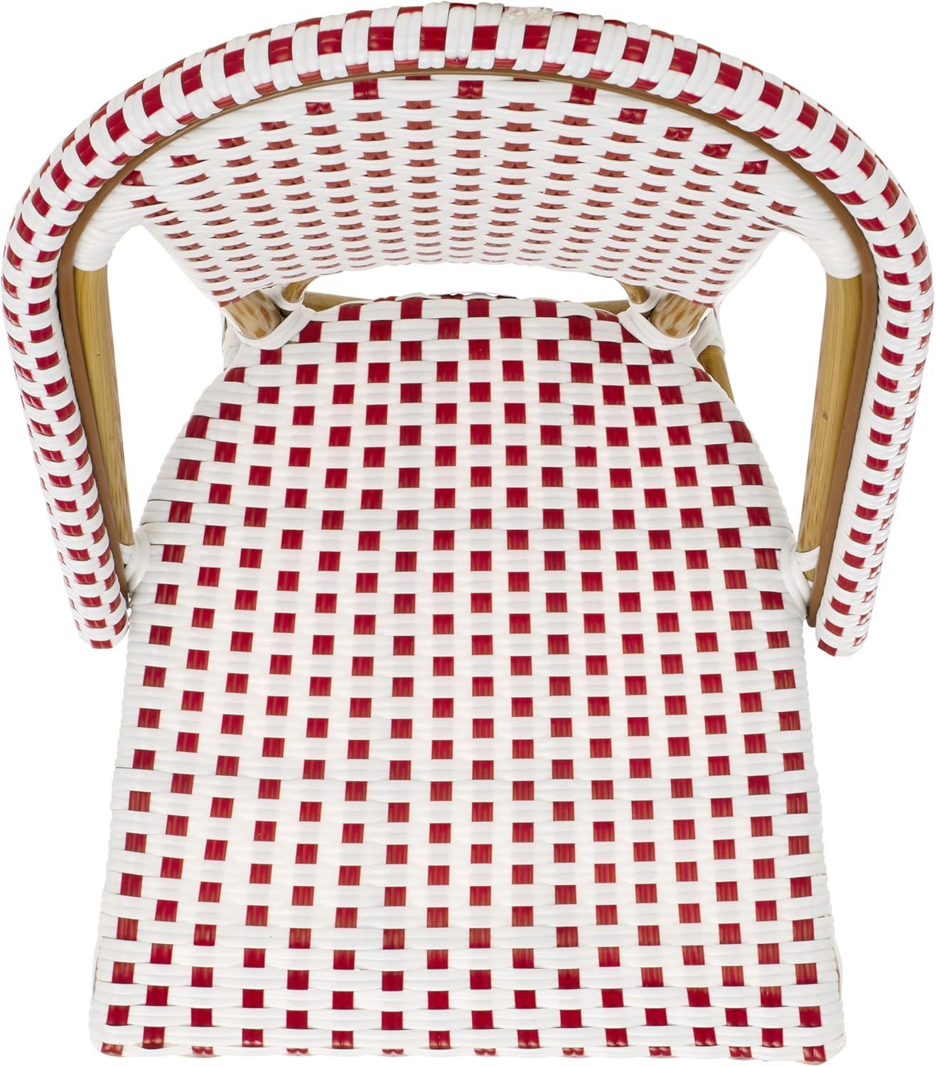 image:imageSafavieh Home Collection Hooper IndoorOutdoor Stacking Side Chairs Black White Light Brown Set of 2Red White