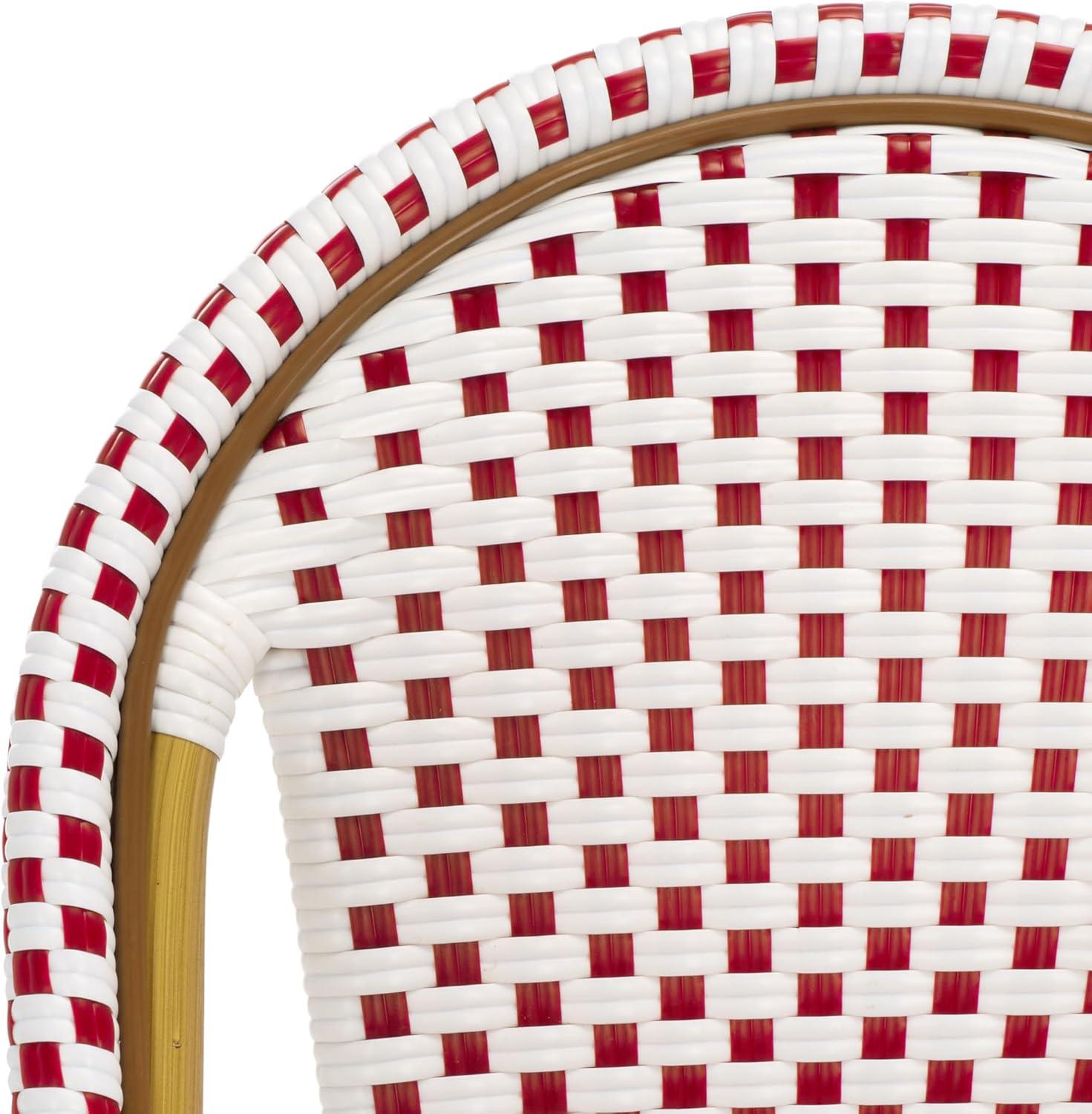 image:imageSafavieh Home Collection Hooper IndoorOutdoor Stacking Side Chairs Black White Light Brown Set of 2Red White