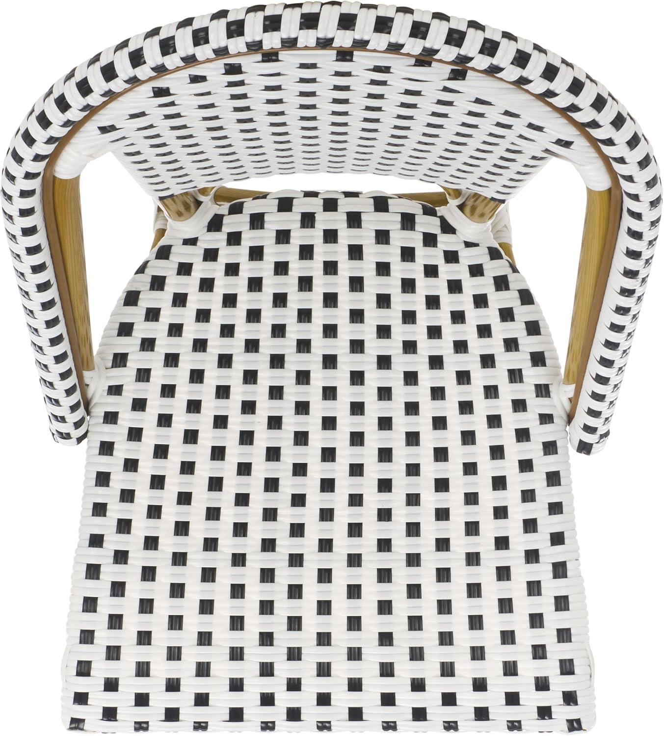 image:imageSafavieh Home Collection Hooper IndoorOutdoor Stacking Side Chairs Black White Light Brown Set of 2White Black