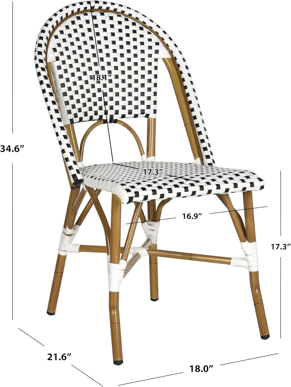 image:imageSafavieh Home Collection Hooper IndoorOutdoor Stacking Side Chairs Black White Light Brown Set of 2White Black