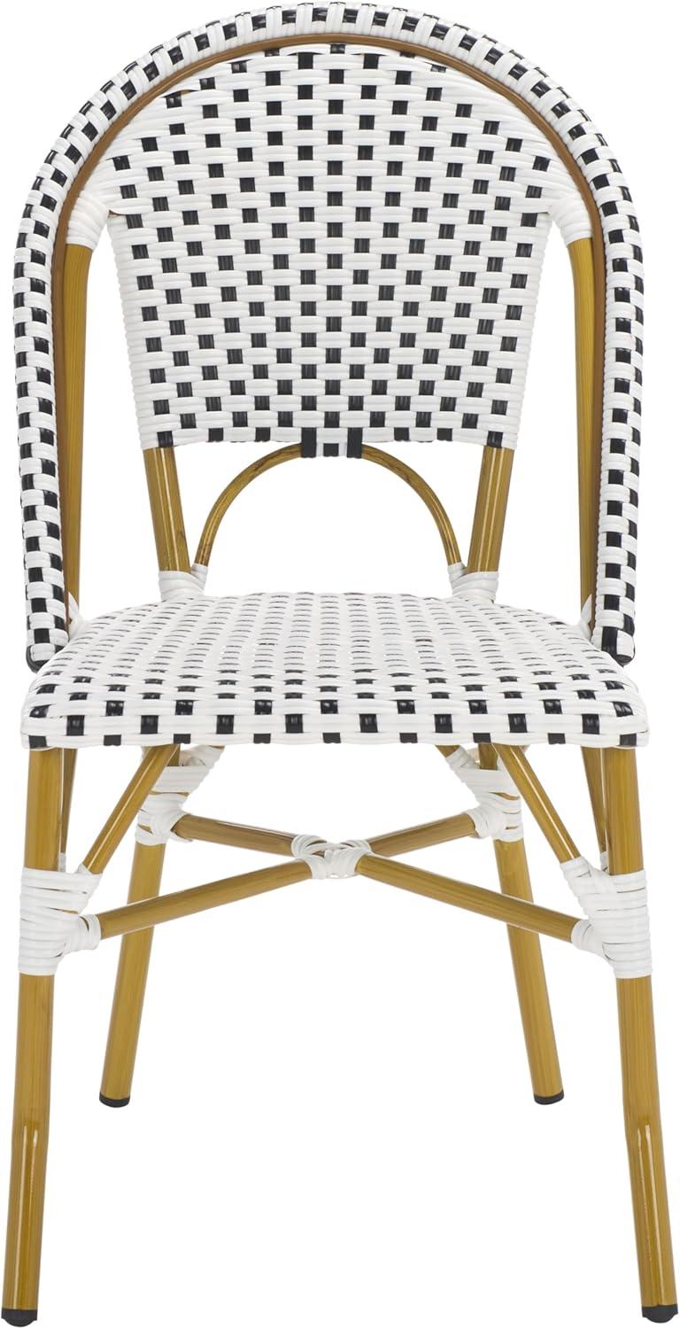image:imageSafavieh Home Collection Hooper IndoorOutdoor Stacking Side Chairs Black White Light Brown Set of 2White Black