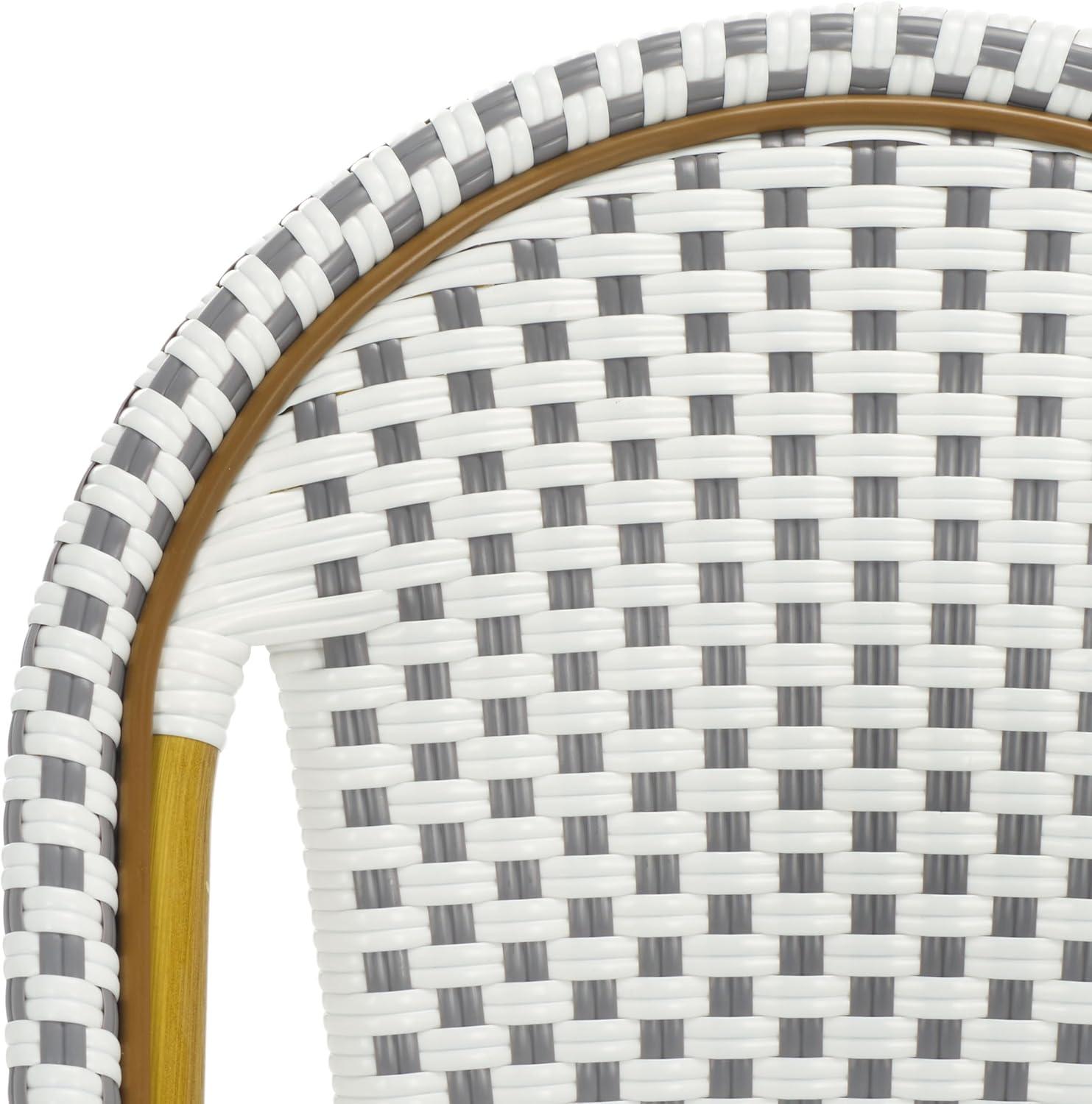 image:imageSafavieh Home Collection Hooper IndoorOutdoor Stacking Side Chairs Black White Light Brown Set of 2White Grey