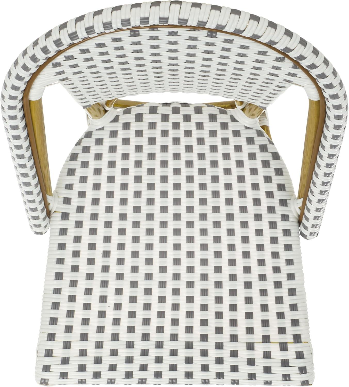 image:imageSafavieh Home Collection Hooper IndoorOutdoor Stacking Side Chairs Black White Light Brown Set of 2White Grey