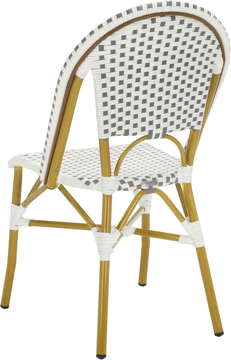 image:imageSafavieh Home Collection Hooper IndoorOutdoor Stacking Side Chairs Black White Light Brown Set of 2White Grey
