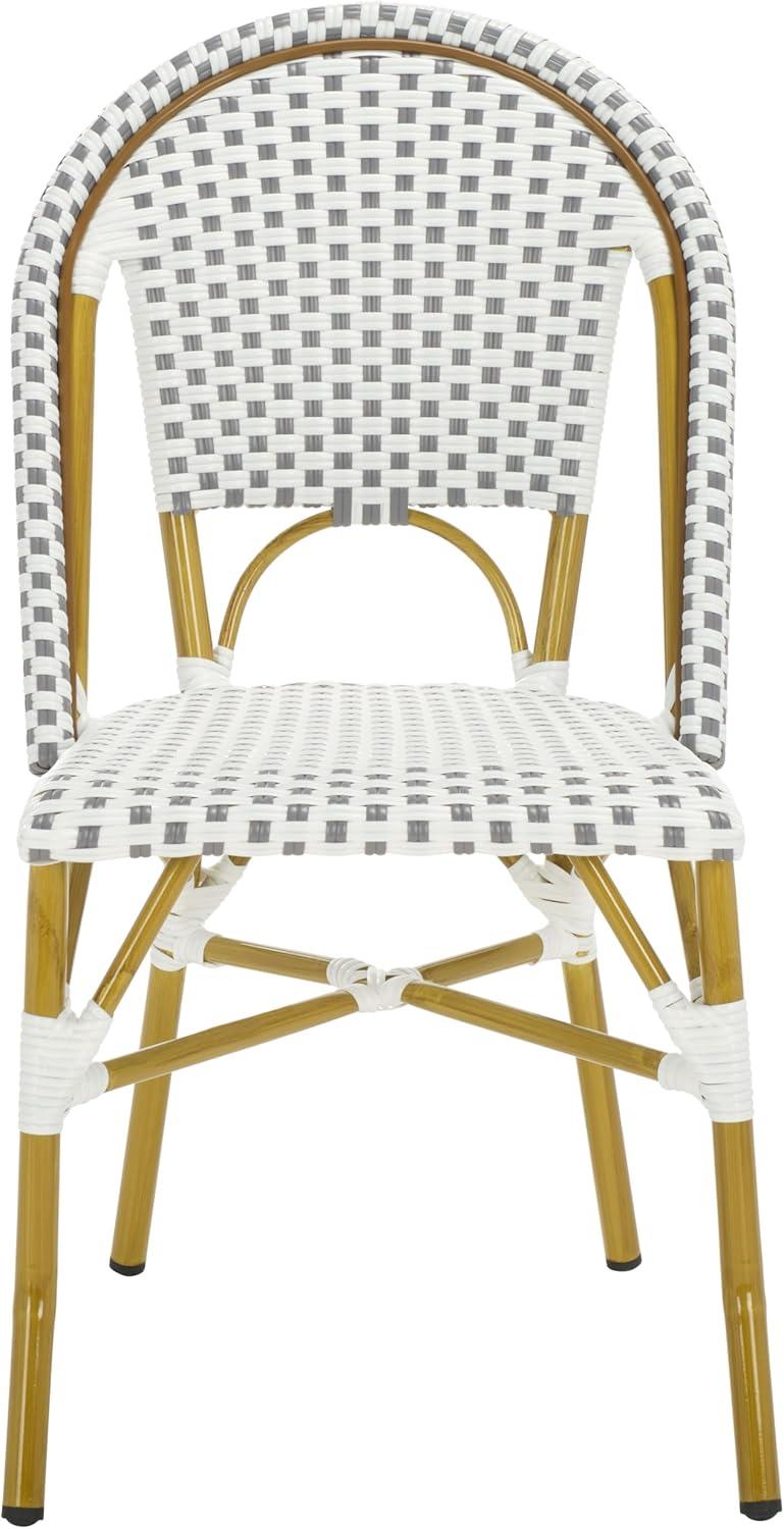 image:imageSafavieh Home Collection Hooper IndoorOutdoor Stacking Side Chairs Black White Light Brown Set of 2White Grey