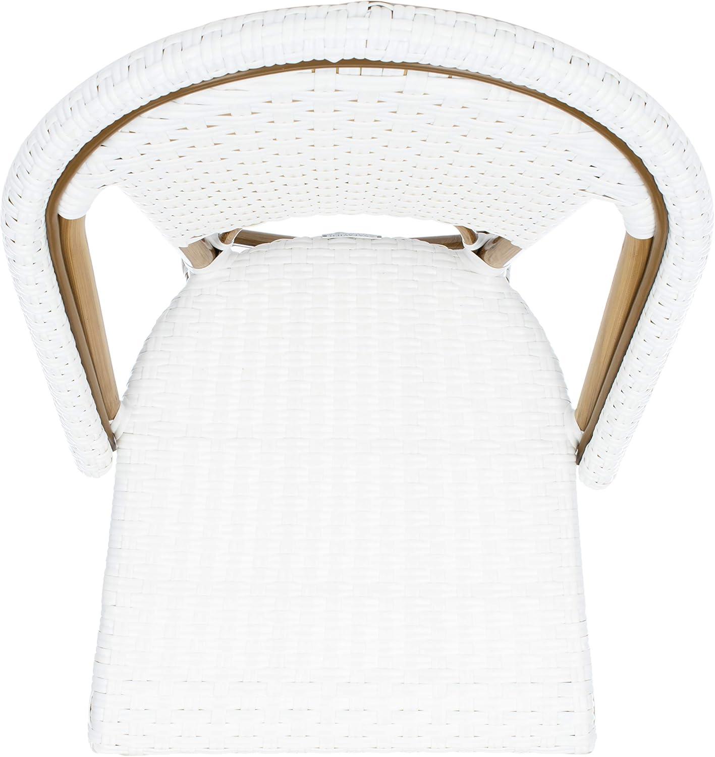 image:imageSafavieh Home Collection Hooper IndoorOutdoor Stacking Side Chairs Black White Light Brown Set of 2White