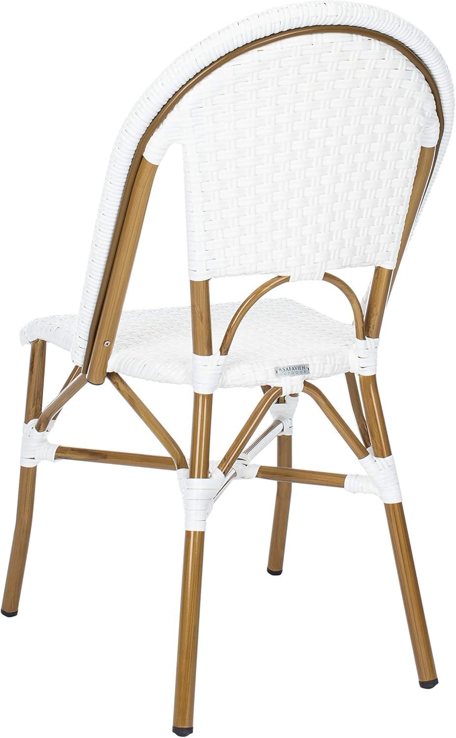 image:imageSafavieh Home Collection Hooper IndoorOutdoor Stacking Side Chairs Black White Light Brown Set of 2White