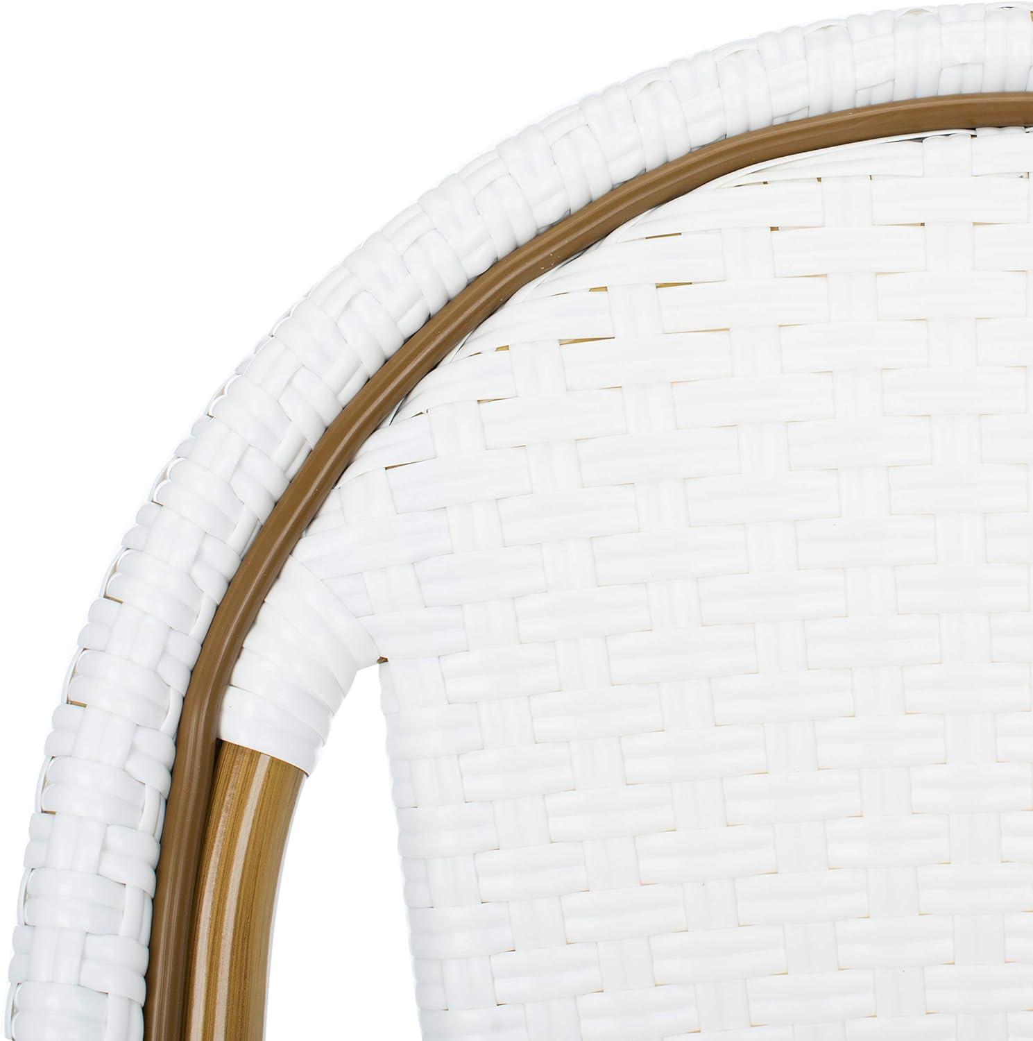 image:imageSafavieh Home Collection Hooper IndoorOutdoor Stacking Side Chairs Black White Light Brown Set of 2White