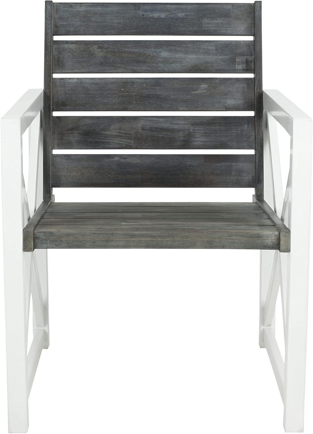 image:imageSafavieh Home Collection Irina Outdoor Arm Chair White and Grey Set of 2White Grey