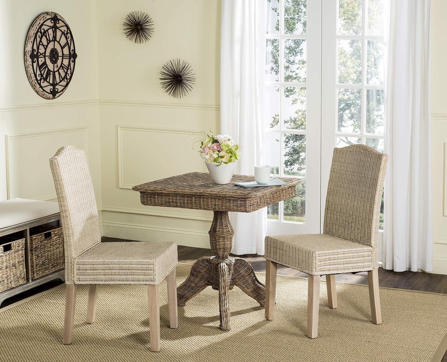 image:imageSafavieh Home Collection Odette Grey Wicker Dining ChairWhite Washed