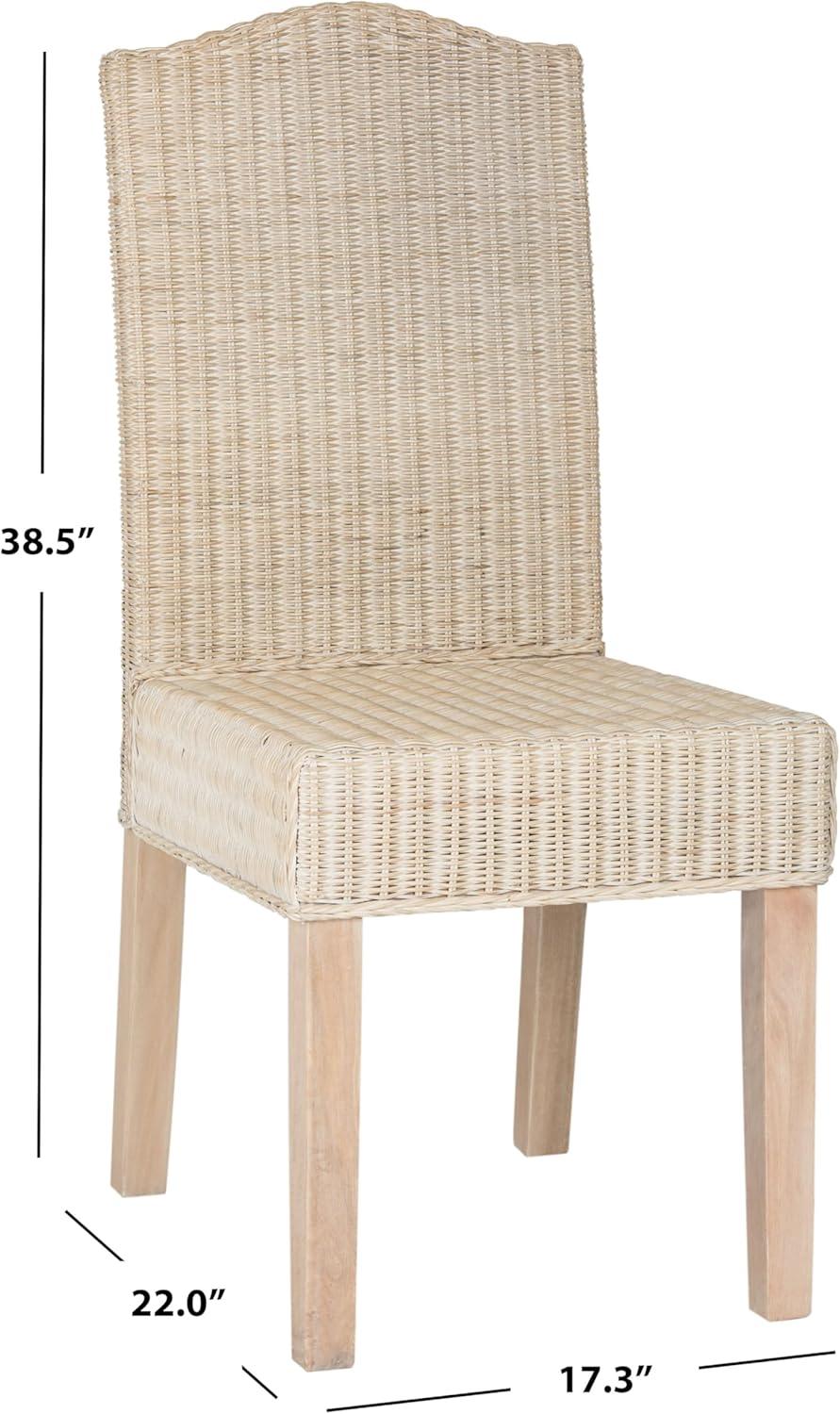 image:imageSafavieh Home Collection Odette Grey Wicker Dining ChairWhite Washed