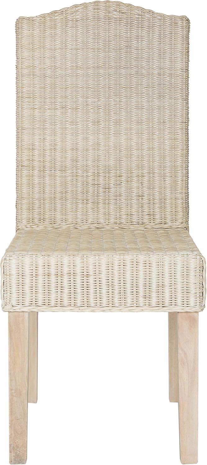 image:imageSafavieh Home Collection Odette Grey Wicker Dining ChairWhite Washed