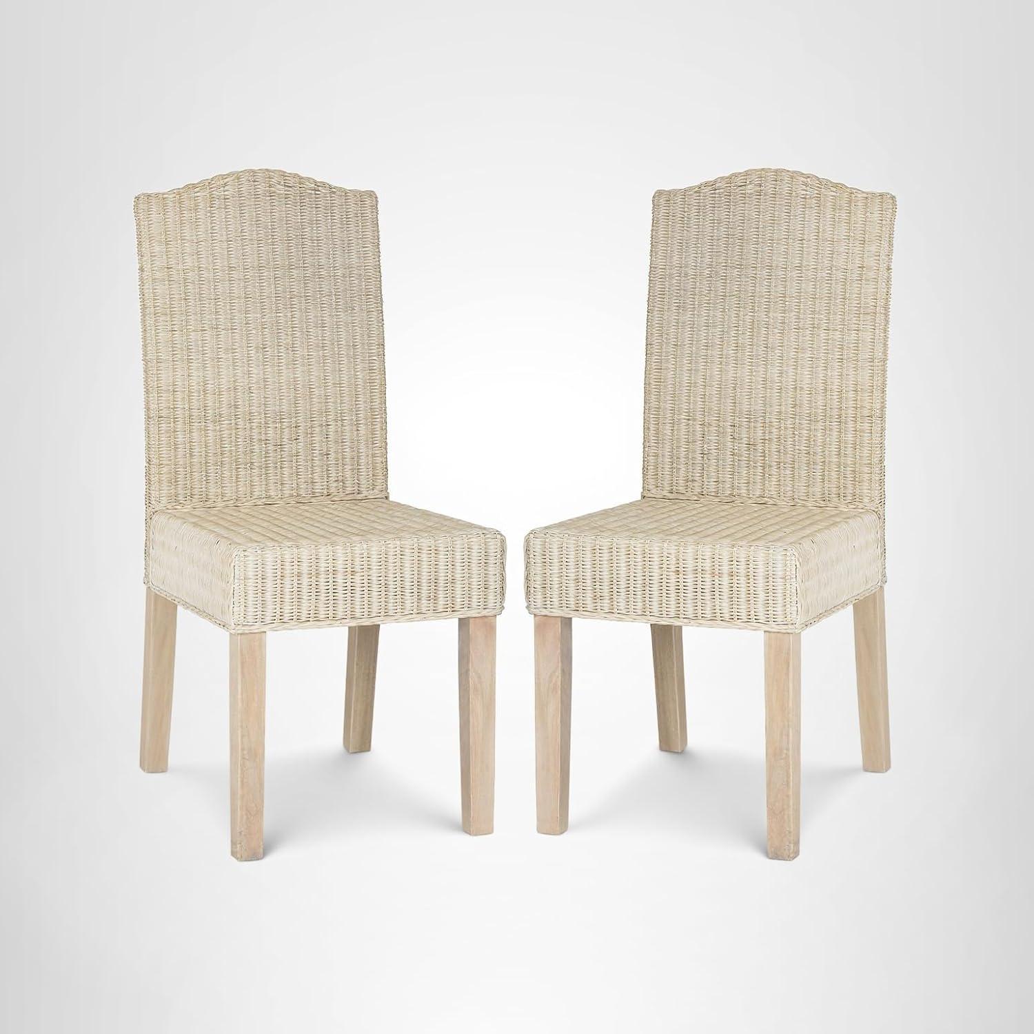 image:imageSafavieh Home Collection Odette Grey Wicker Dining ChairWhite Washed
