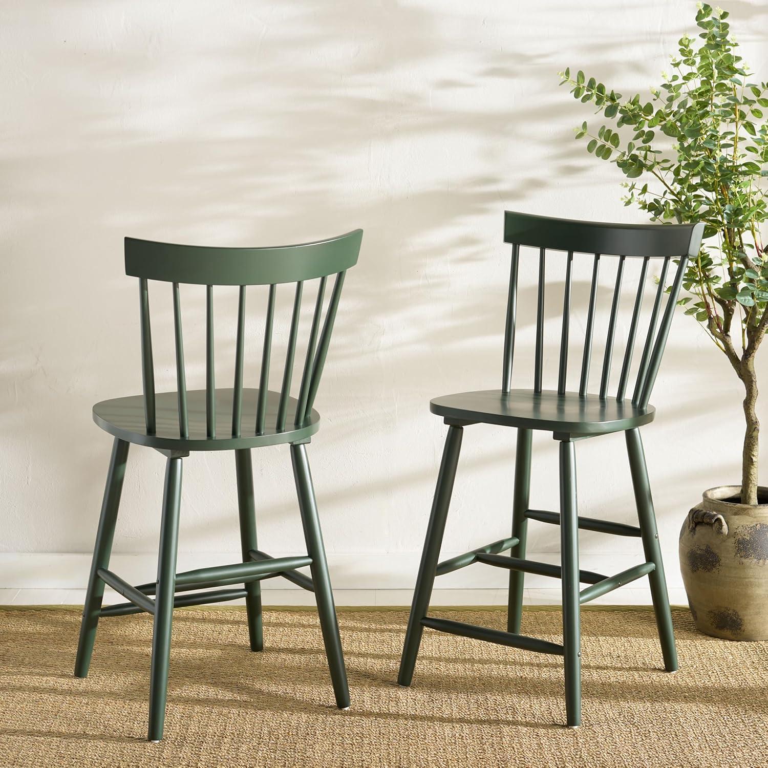 image:imageSafavieh Home Collection Providence Spindle Back White Counter 24inch Stool Set of 2Garden Green