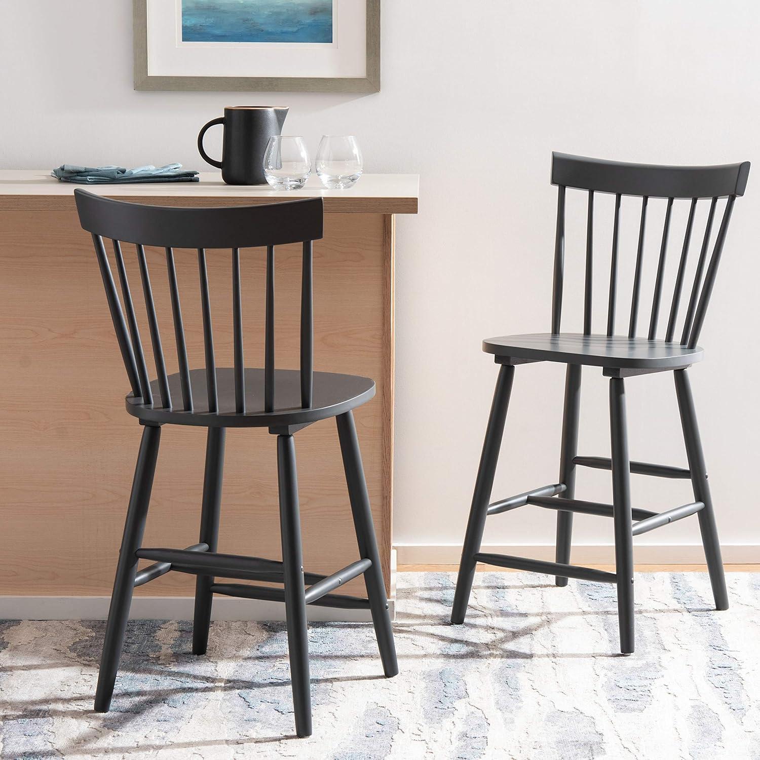 image:imageSafavieh Home Collection Providence Spindle Back White Counter 24inch Stool Set of 2Grey