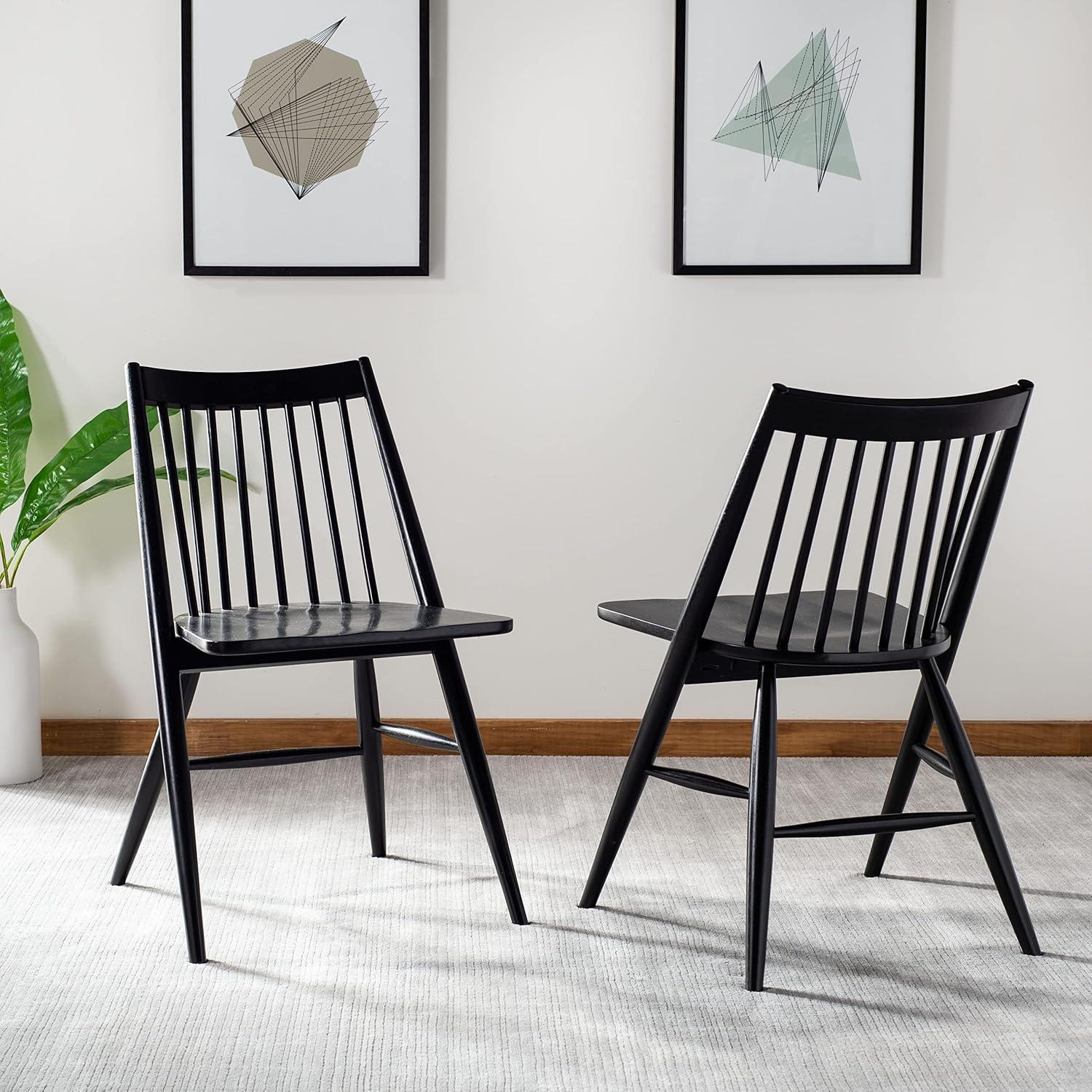 image:imageSafavieh Home Collection Wren Grey 19inch Spindle Dining Chair Set of 2Black