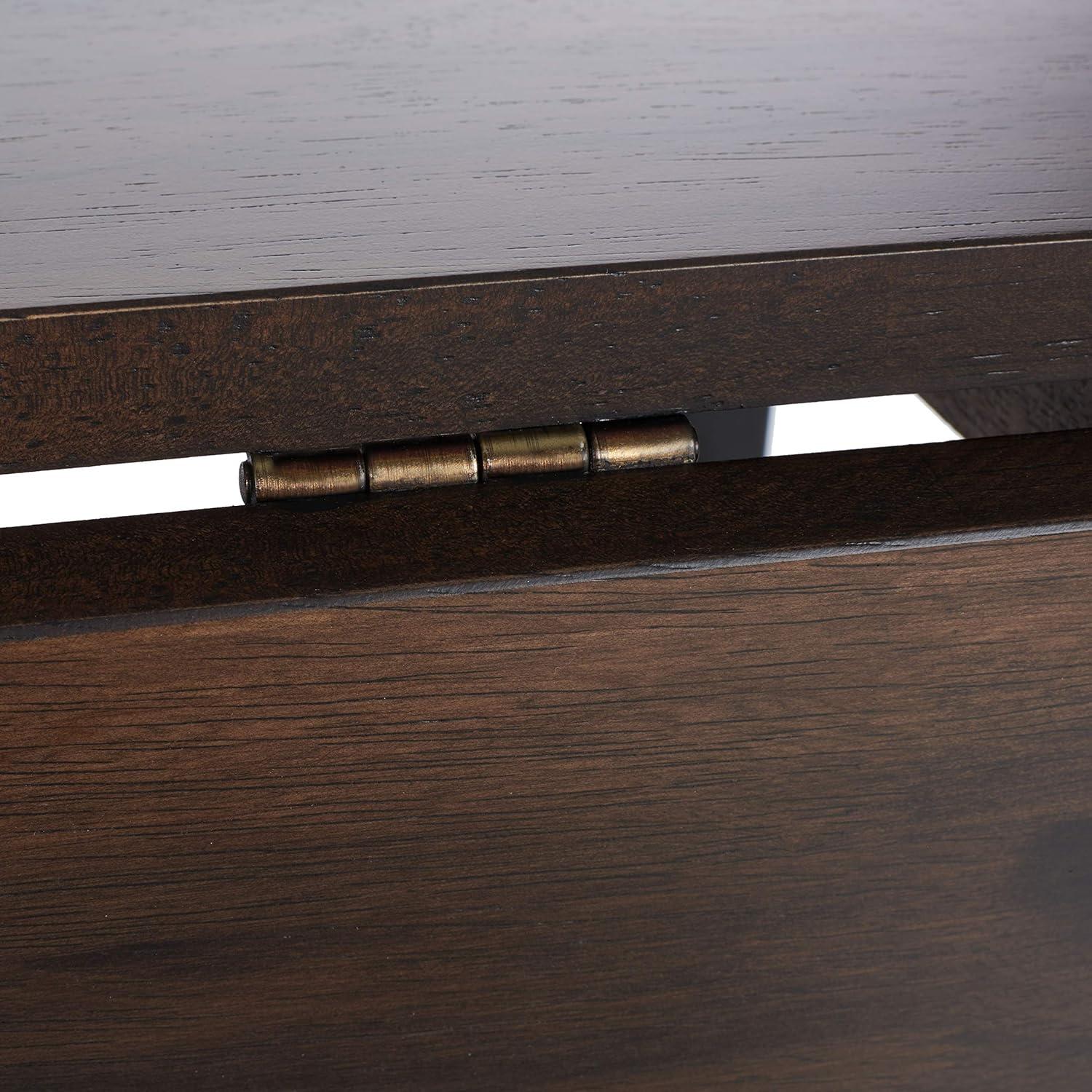 image:imageSafavieh Home Emeric Dark Espresso and Black Oak 3piece Drop Leaf Table Storage Rack Pub SetBrown Black