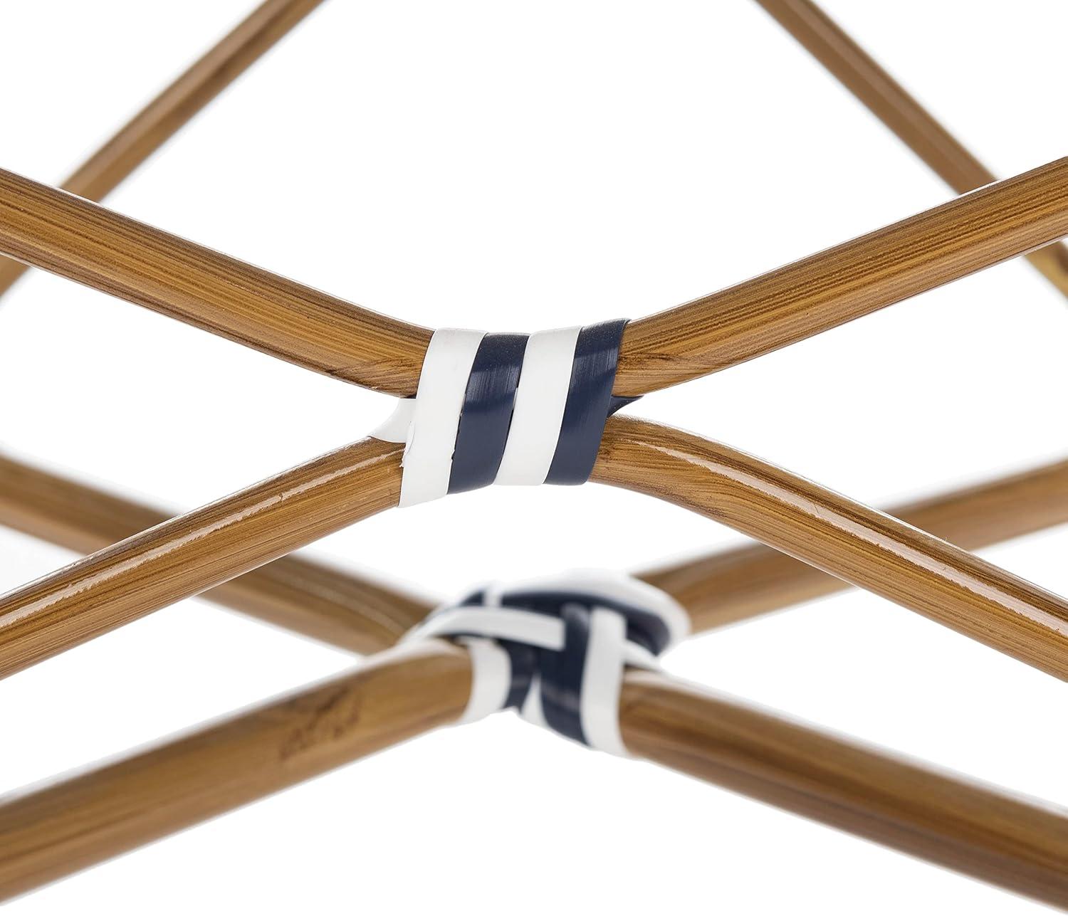 image:imageSafavieh Home Hooper Navy and White IndoorOutdoor Rattan Stacking Arm Chair Set of 2Navy White