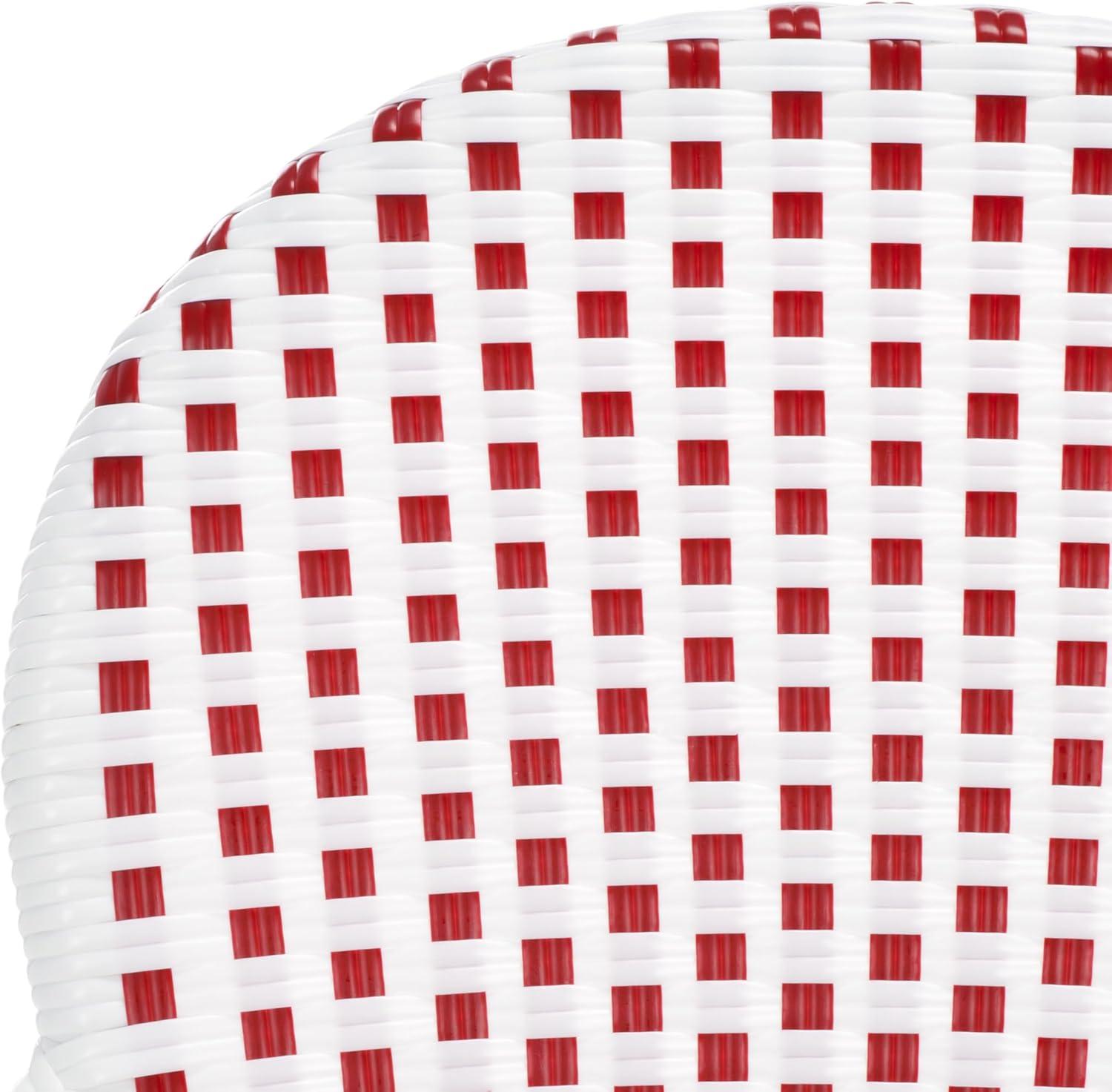 image:imageSafavieh Home Hooper Navy and White IndoorOutdoor Rattan Stacking Arm Chair Set of 2Red White