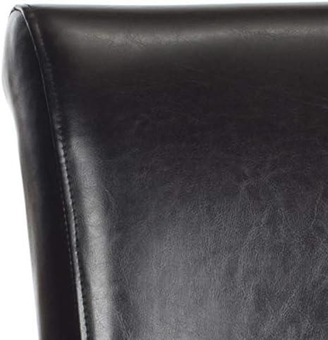 image:imageSafavieh Mercer Collection Seth Black Leather 259inch Bar StoolBlack