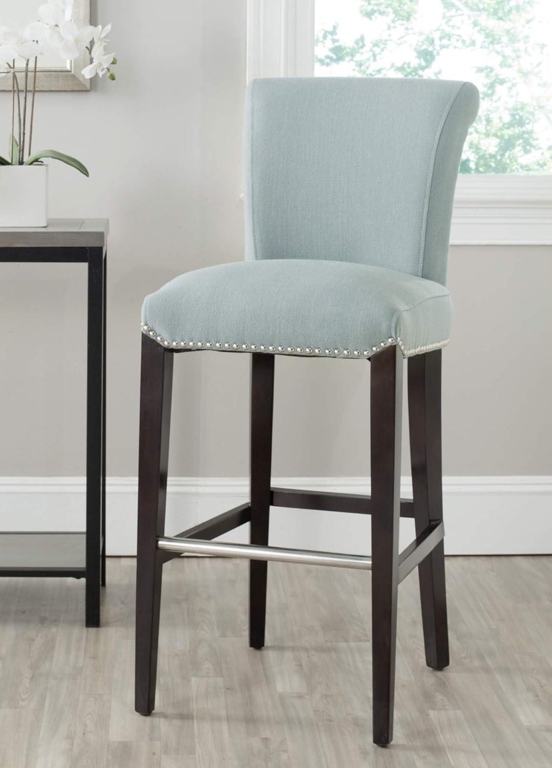 image:imageSafavieh Mercer Collection Seth Black Leather 259inch Bar StoolBlack