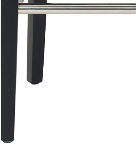 image:imageSafavieh Mercer Collection Seth Black Leather 259inch Bar StoolBrown