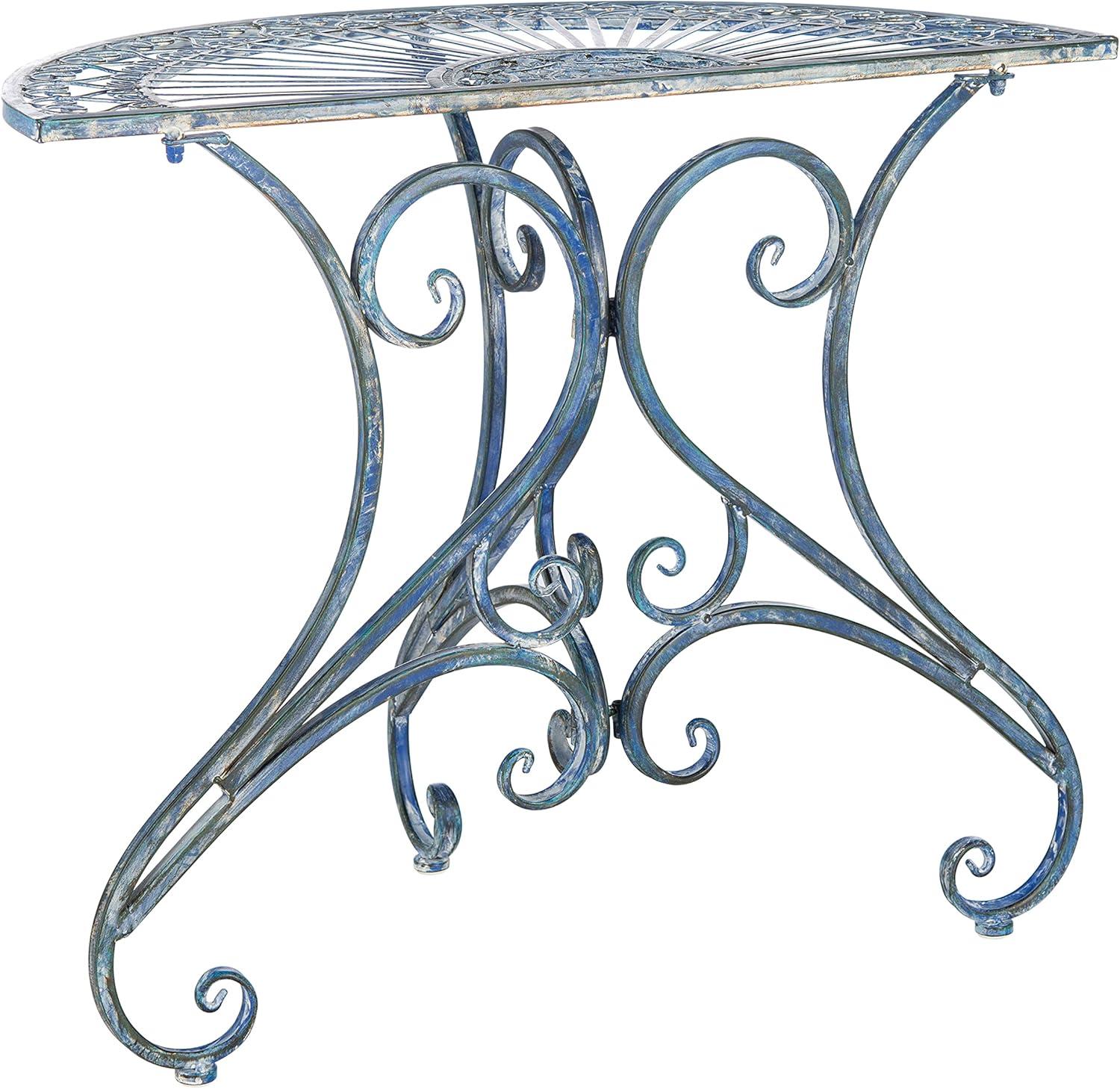 image:imageSafavieh Outdoor Collection Annalise Antique White Accent TableMossy Blue