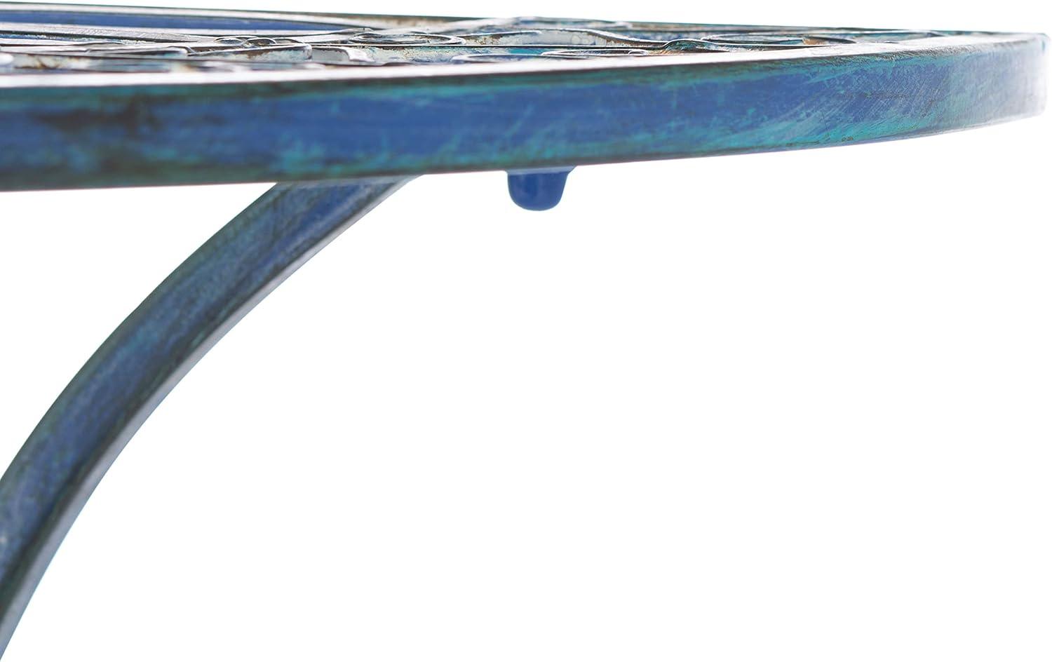 image:imageSafavieh Outdoor Collection Annalise Antique White Accent TableMossy Blue