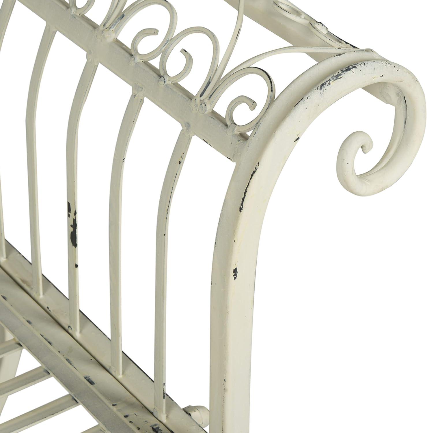 image:imageSafavieh Outdoor Collection Brielle Victorian Antique Blue BenchAntique White