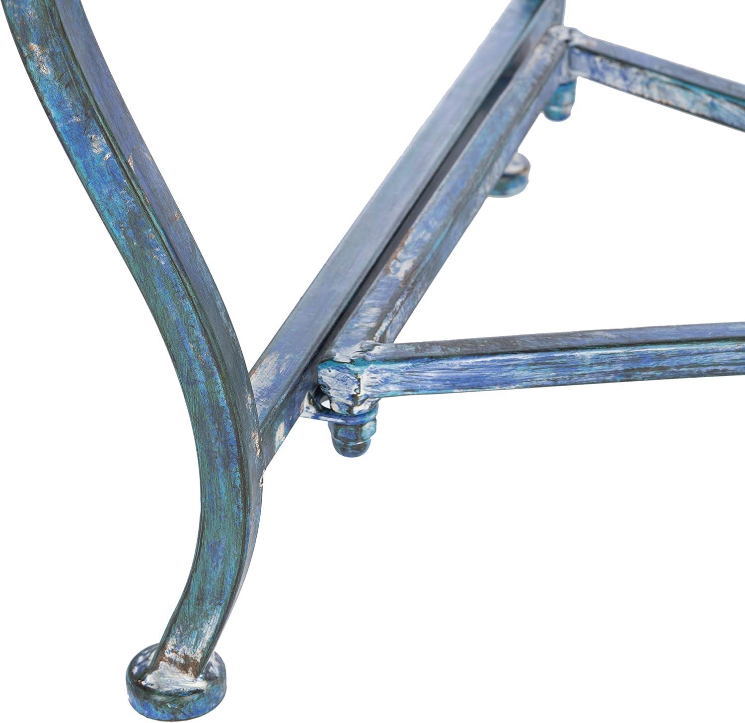 image:imageSafavieh Outdoor Collection Brielle Victorian Antique Blue BenchMossy Blue