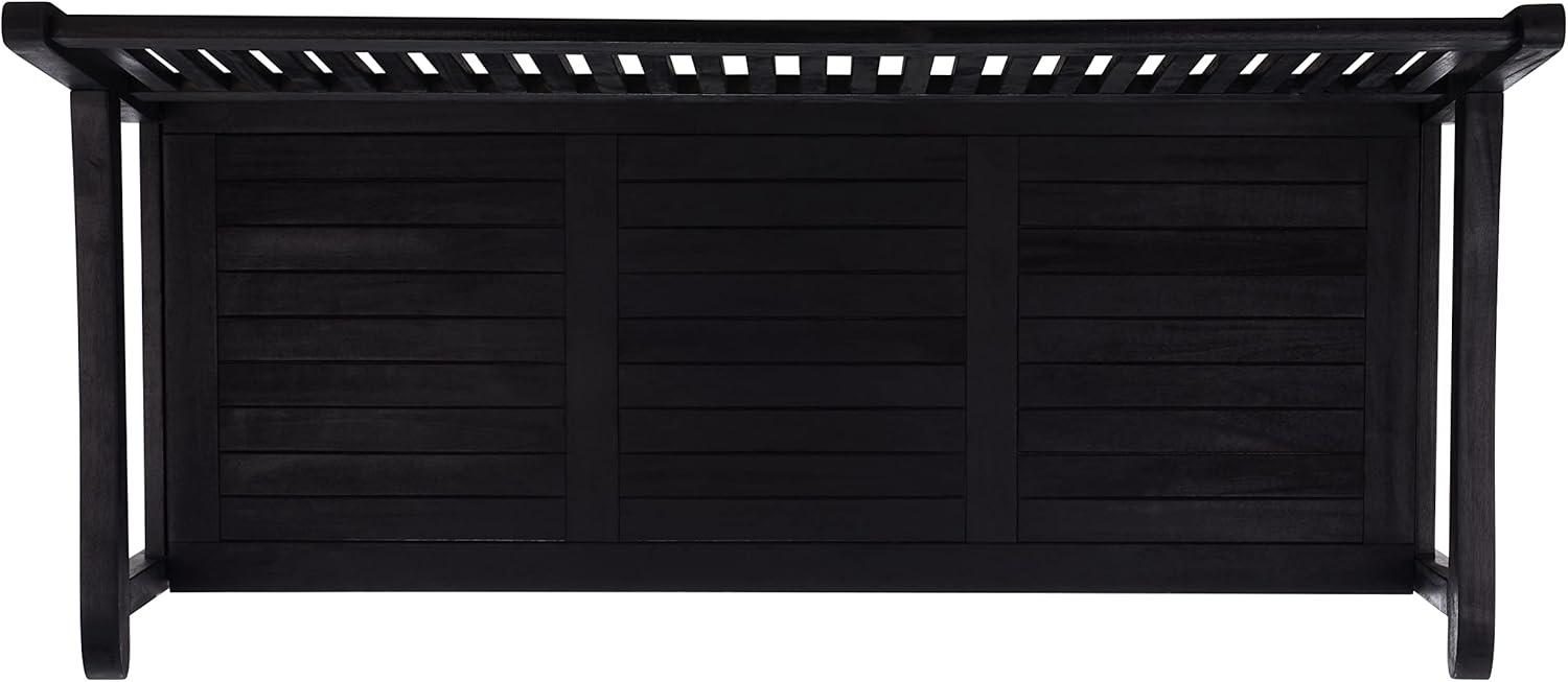 image:imageSafavieh Outdoor Collection Brisbane Grey Storage BenchBlack