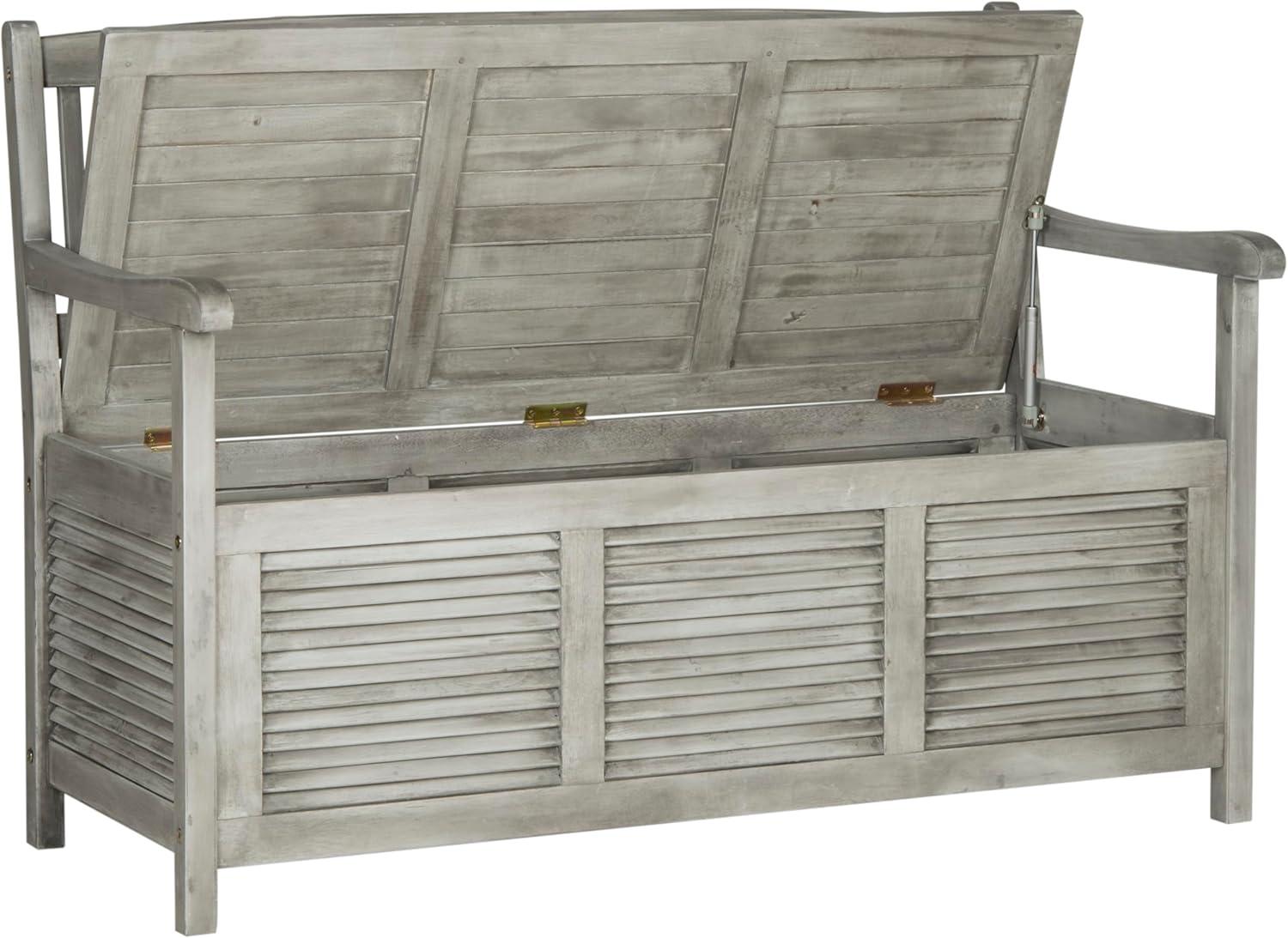 image:imageSafavieh Outdoor Collection Brisbane Grey Storage BenchGrey